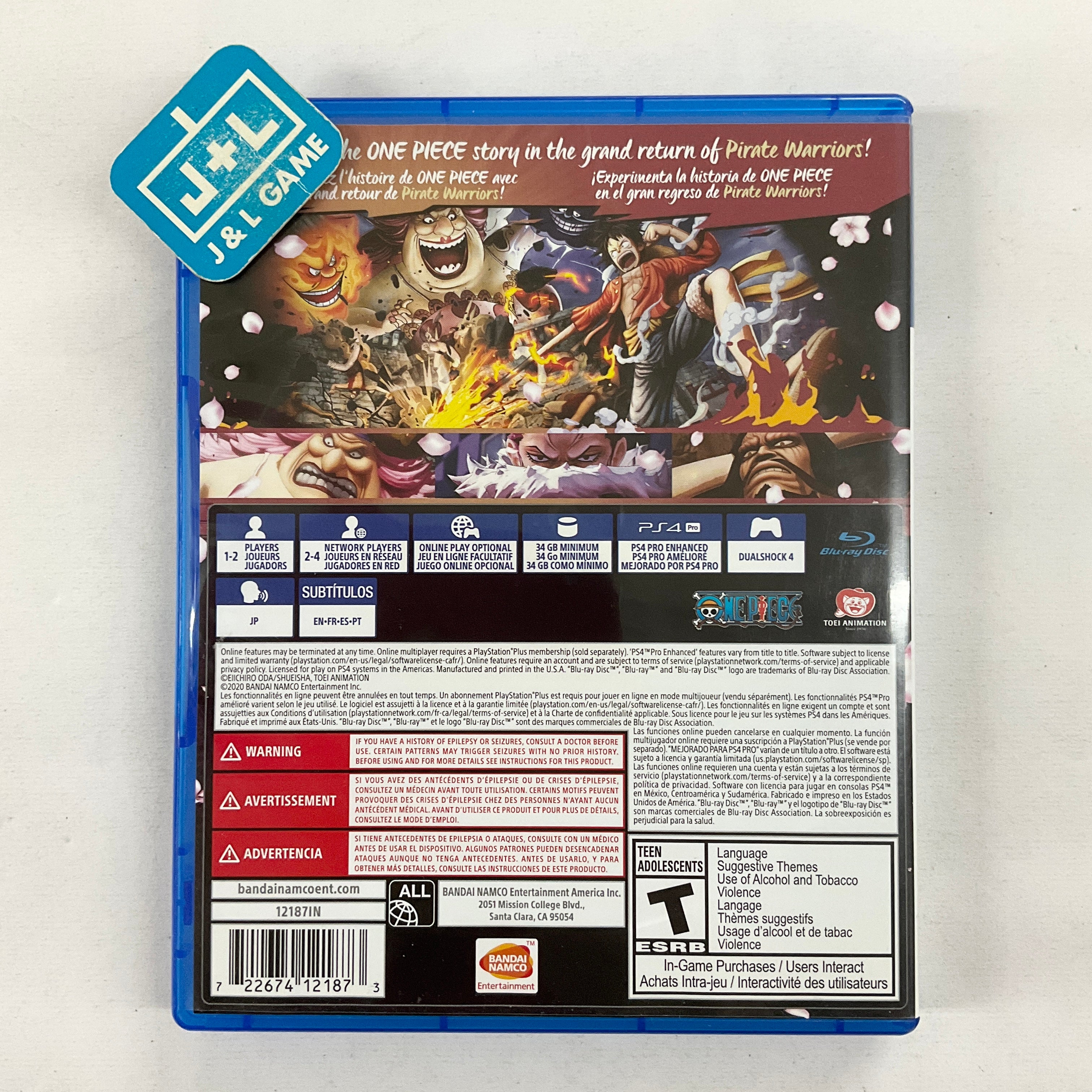 One Piece: Pirate Warriors 4 - (PS4) PlayStation 4 [Pre-Owned] Video Games Bandai Namco   
