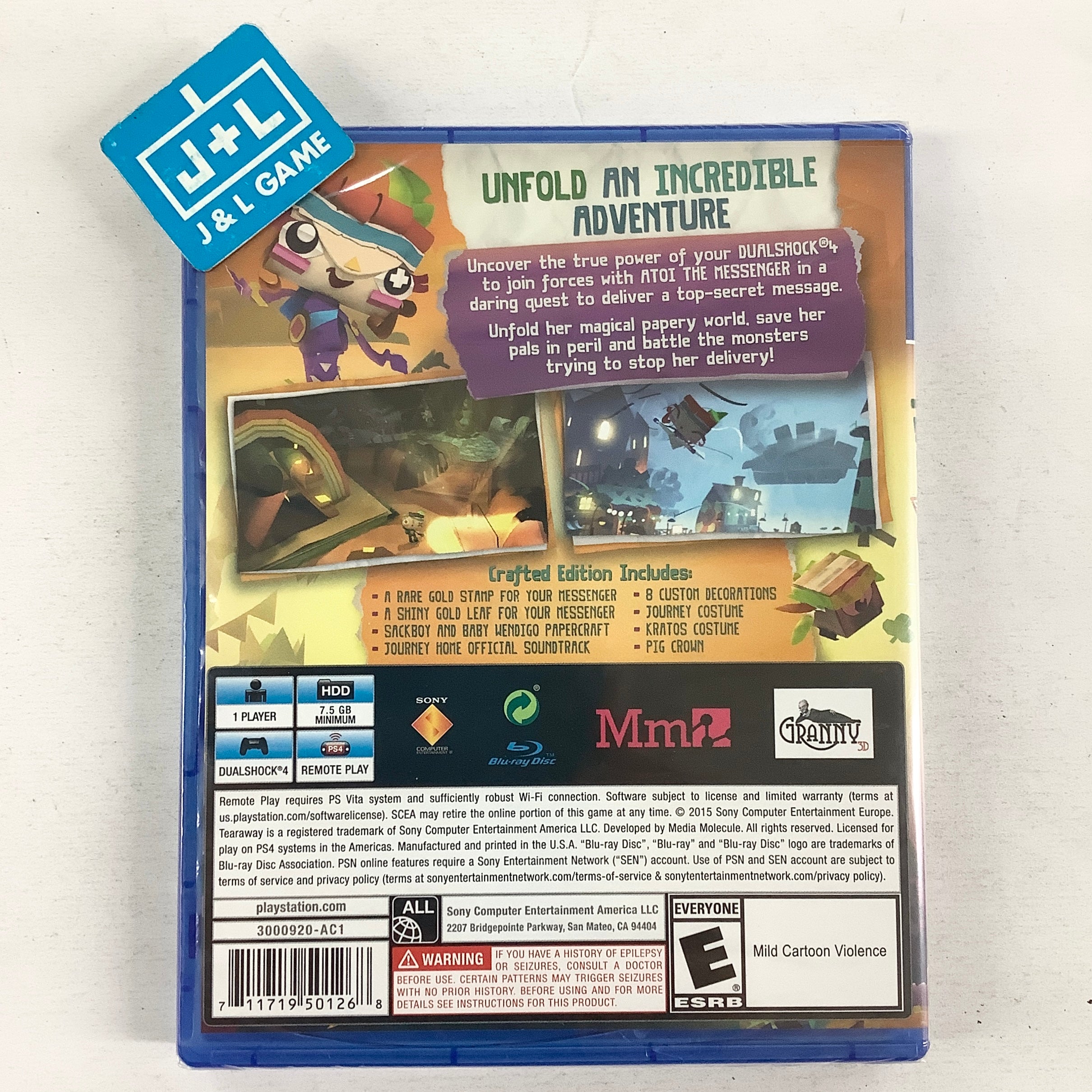 Tearaway Unfolded (Crafted Edition) - (PS4) PlayStation 4 Video Games SCEA