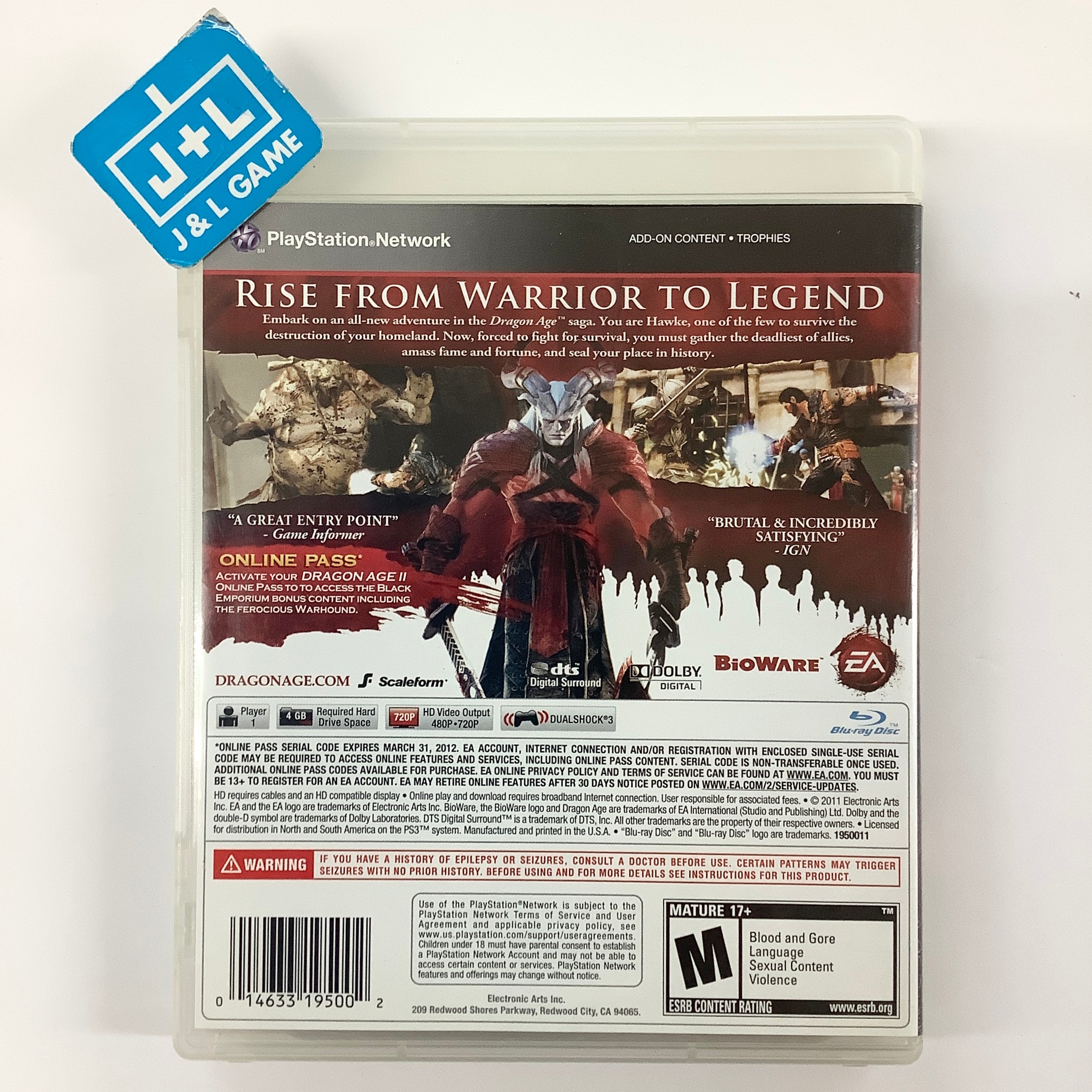 Dragon Age II - (PS3) PlayStation 3 [Pre-Owned] Video Games Electronic Arts
