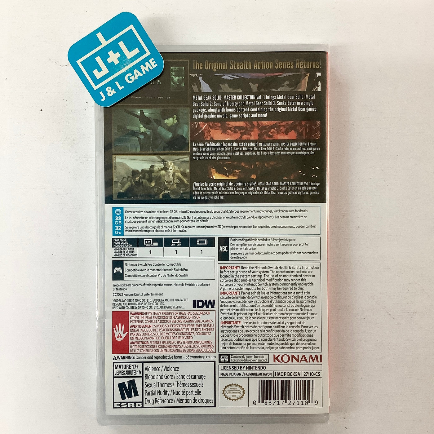 Gear Nintendo J&L - Switch Solid: Metal Vol.1 (NSW) Collection Master Game |