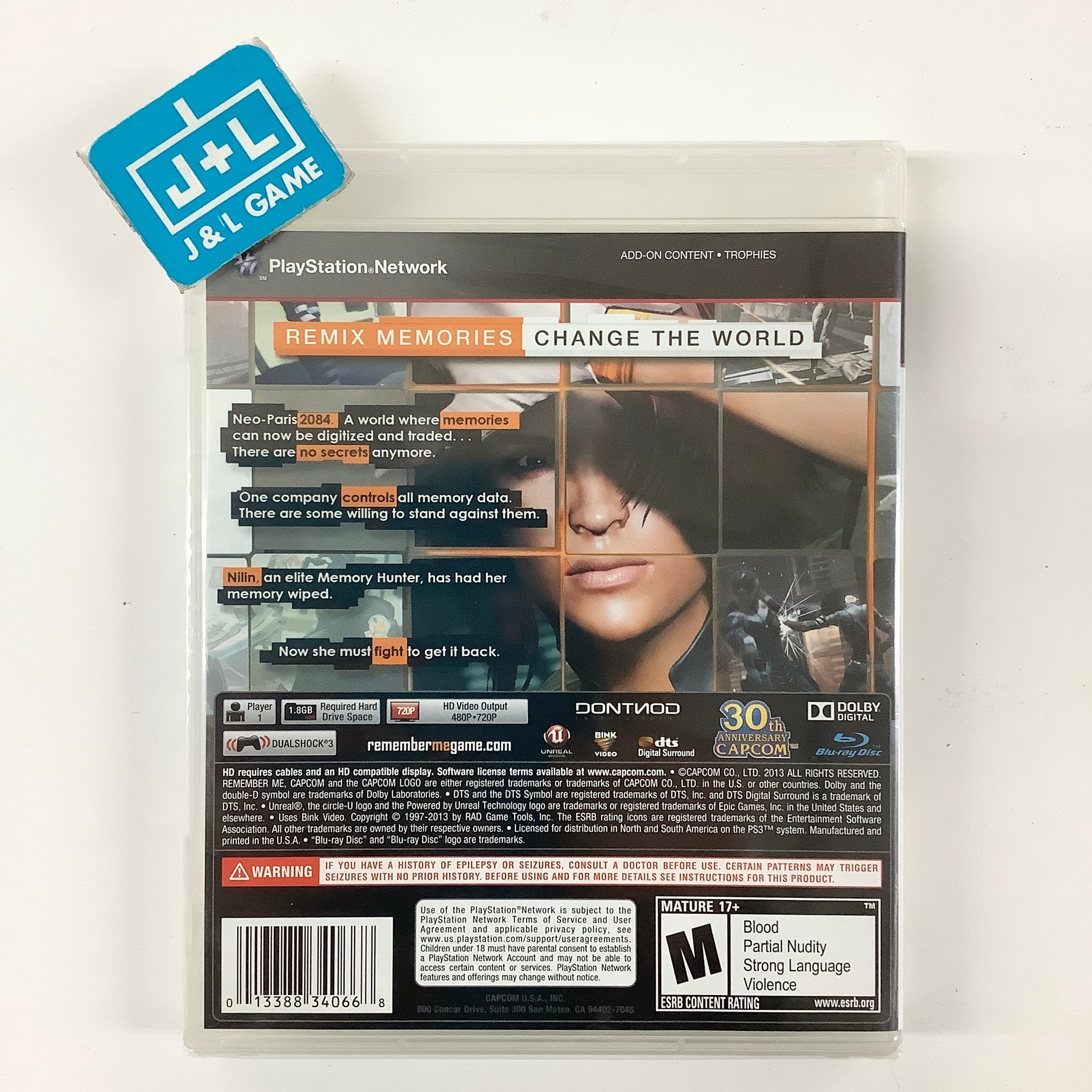 Remember Me - (PS3) Playstation 3 Video Games Capcom