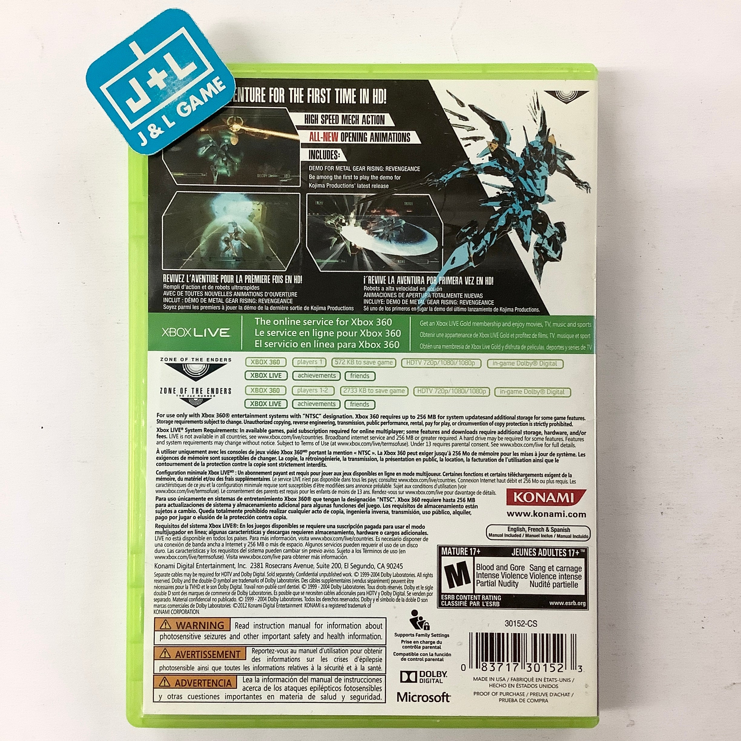 Zone of the Enders HD Collection - Xbox 360 [Pre-Owned] Video Games Konami   
