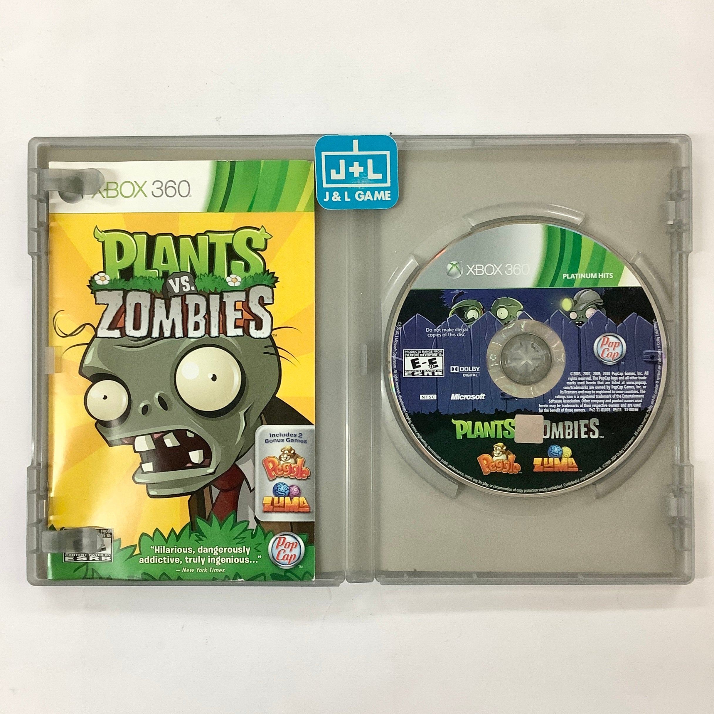Plants vs. Zombies (Platinum Hits) - Xbox 360 [Pre-Owned] Video Games PopCap   