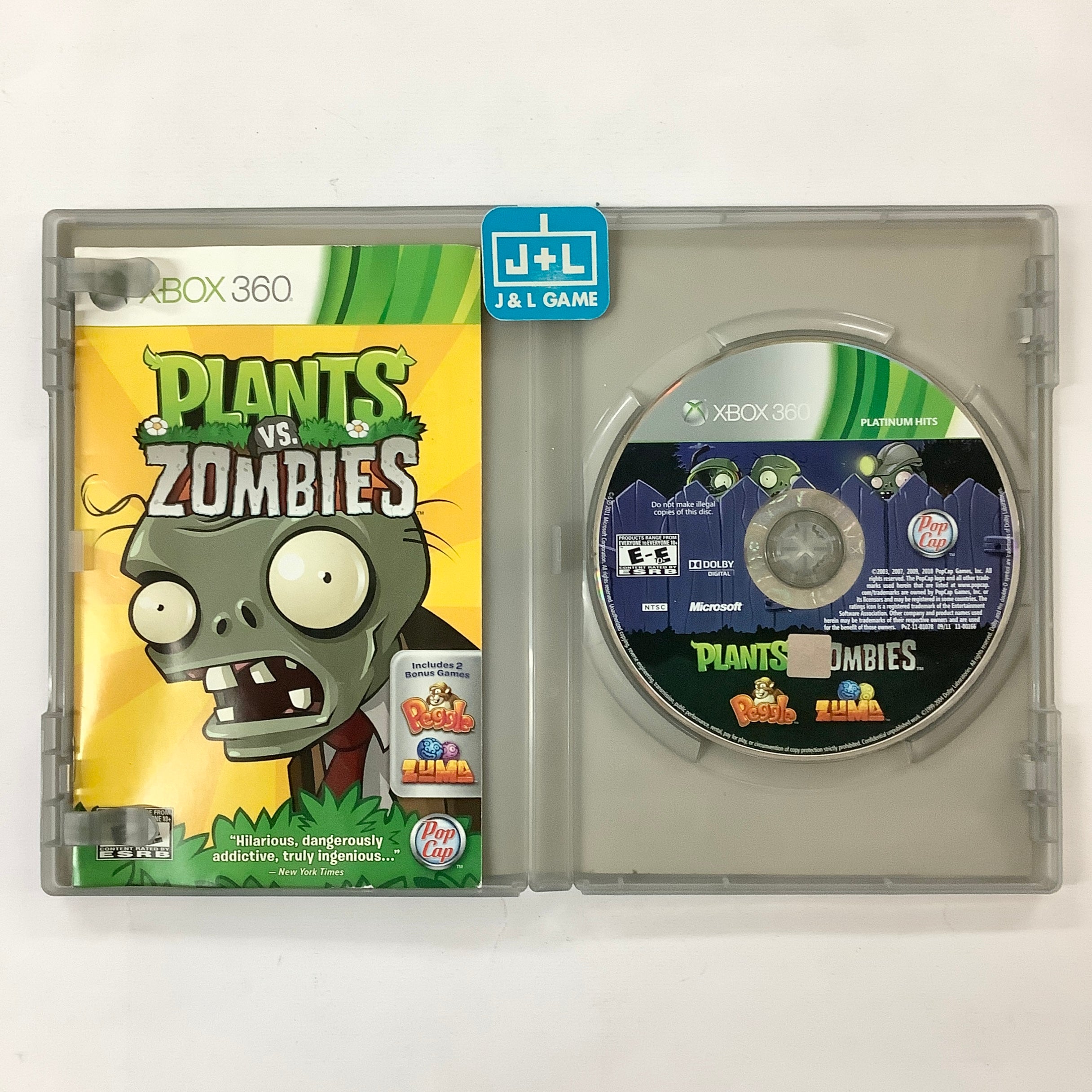 Plants vs. Zombies (Platinum Hits) - Xbox 360 [Pre-Owned] Video Games PopCap   