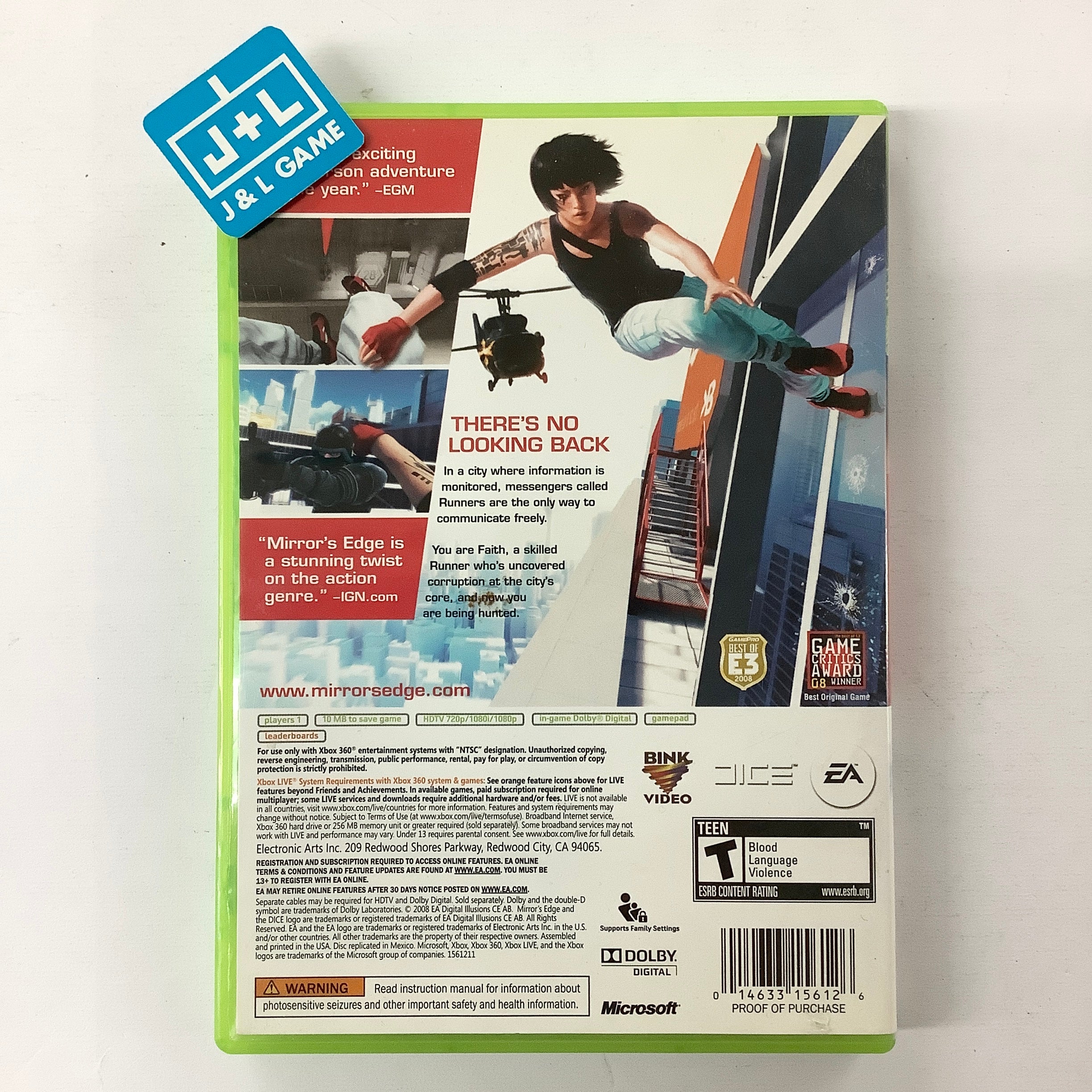 Mirror's Edge - Xbox 360 [Pre-Owned] Video Games EA Games   