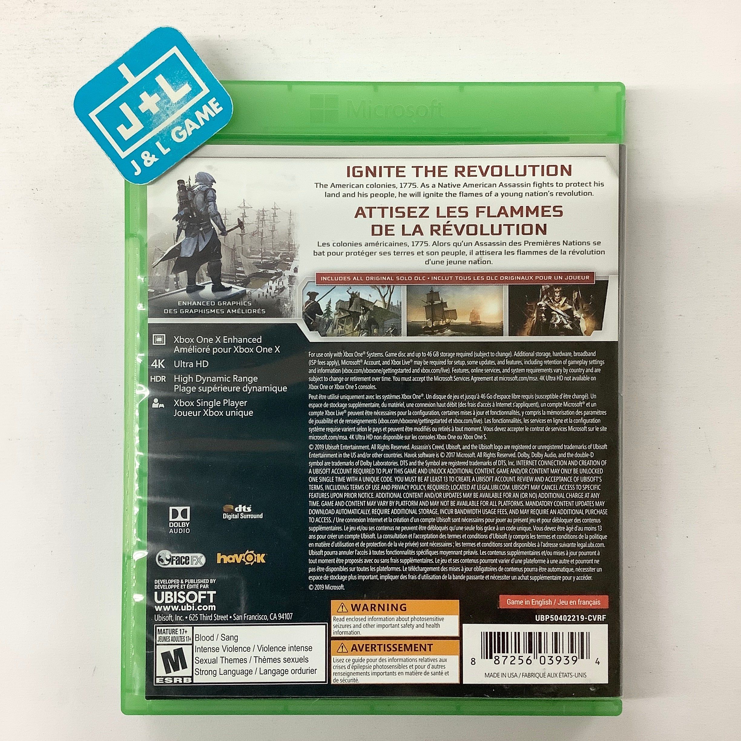 Assassin's Creed III: Remastered - (XB1) Xbox One [Pre-Owned] Video Games Ubisoft   