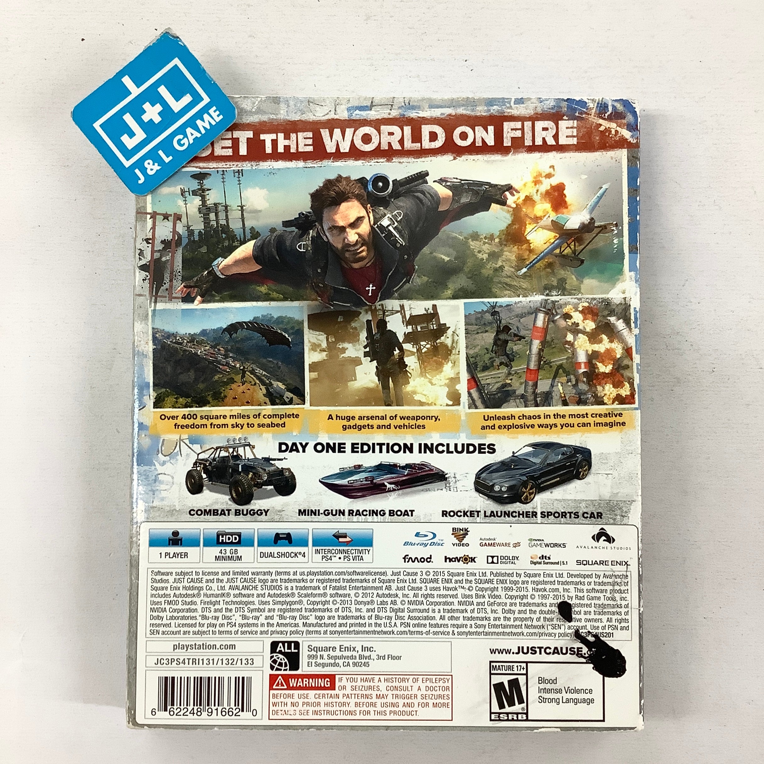 Just Cause 3 (Day One Steelbook Edition) - (PS4) PlayStation 4 [Pre-Owned] Video Games Square Enix