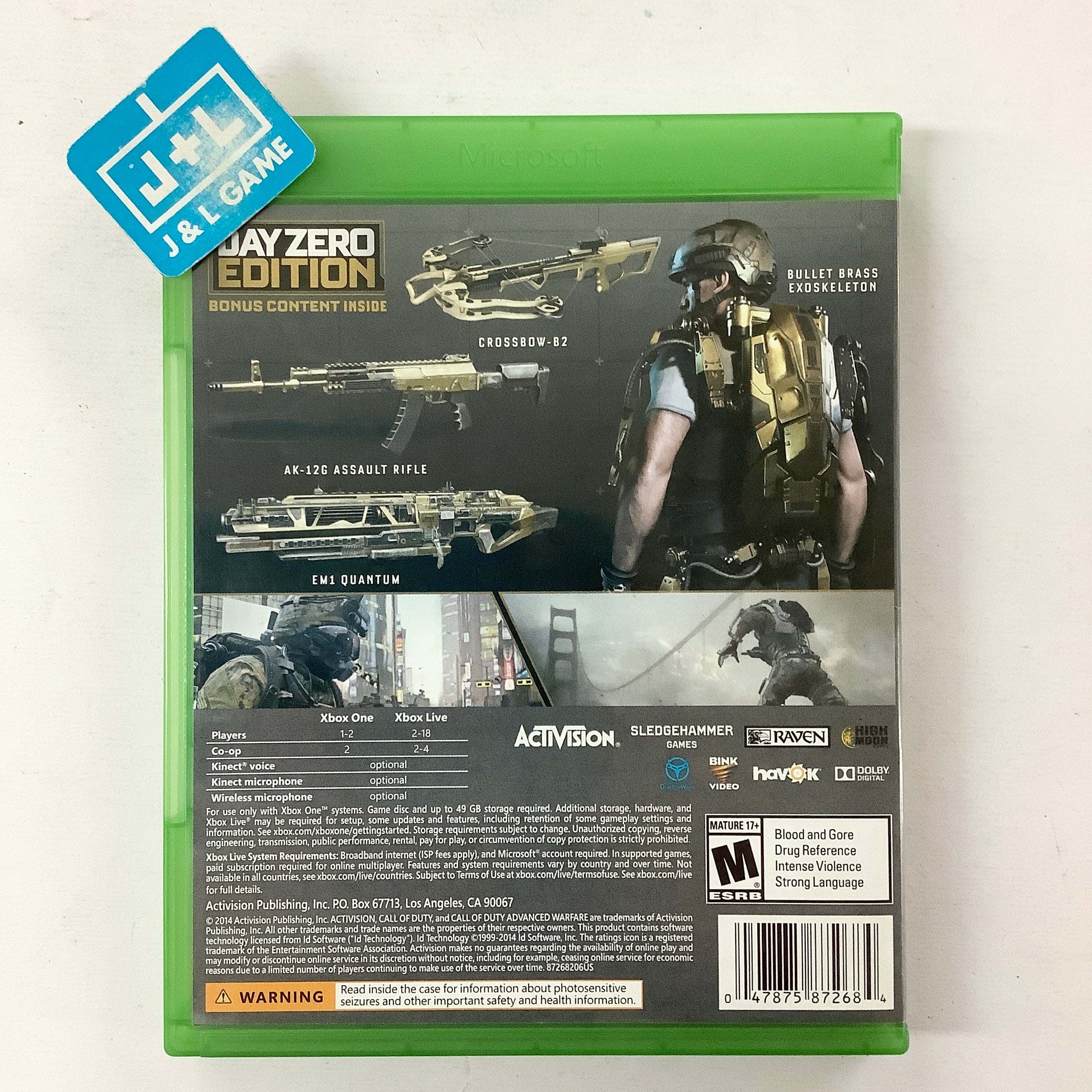 Call of Duty: Advanced Warfare (Day Zero Edition) - (XB1) Xbox One [Pre-Owned] Video Games Activision   