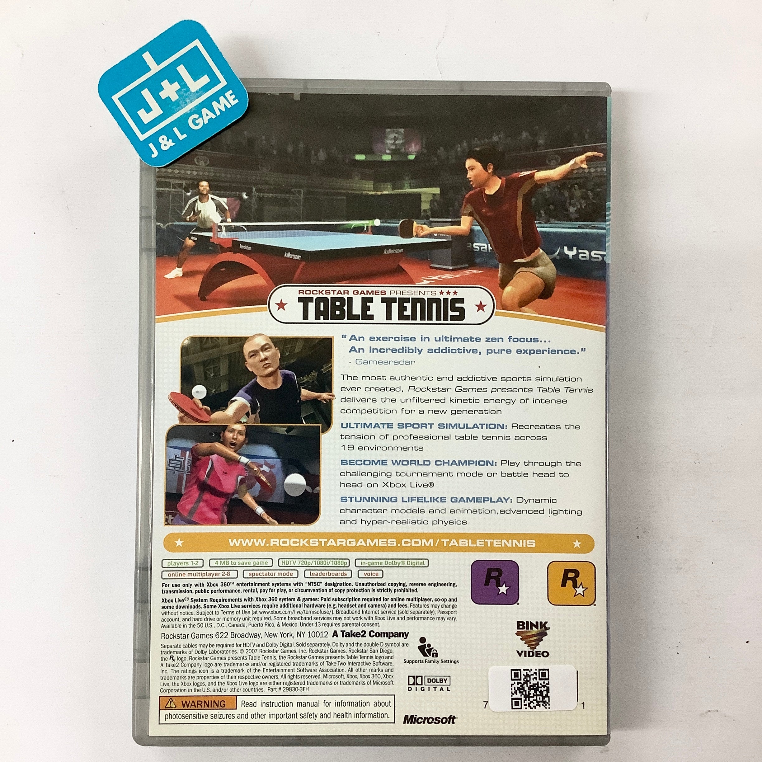 Table Tennis - X360 - Jeu Occasion Pas Cher Table Tennis - X360 - Jeu Occasion Pas Cher