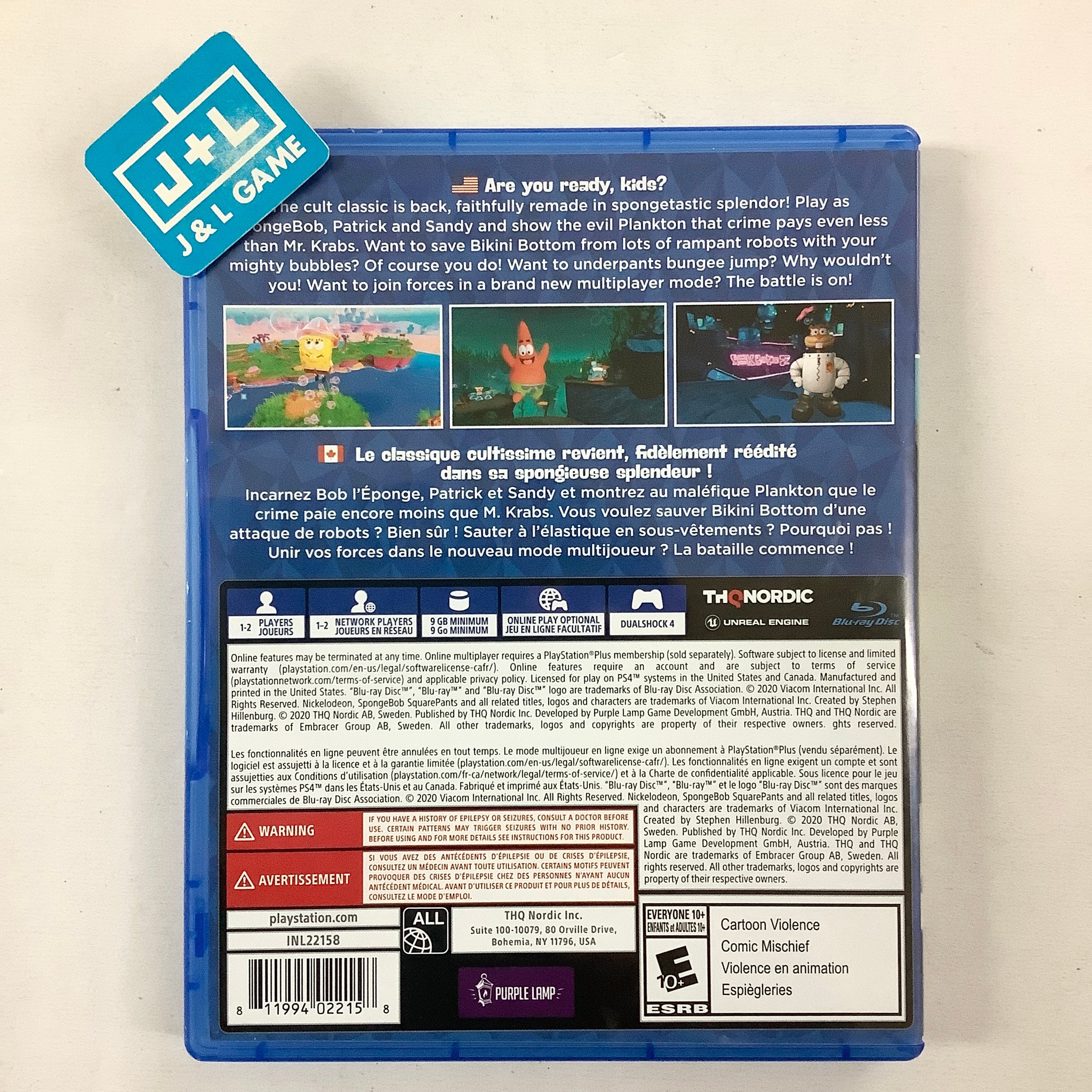 Spongebob Squarepants: Battle for Bikini Bottom - Rehydrated - (PS4) PlayStation 4 [Pre-Owned] Video Games THQ Nordic