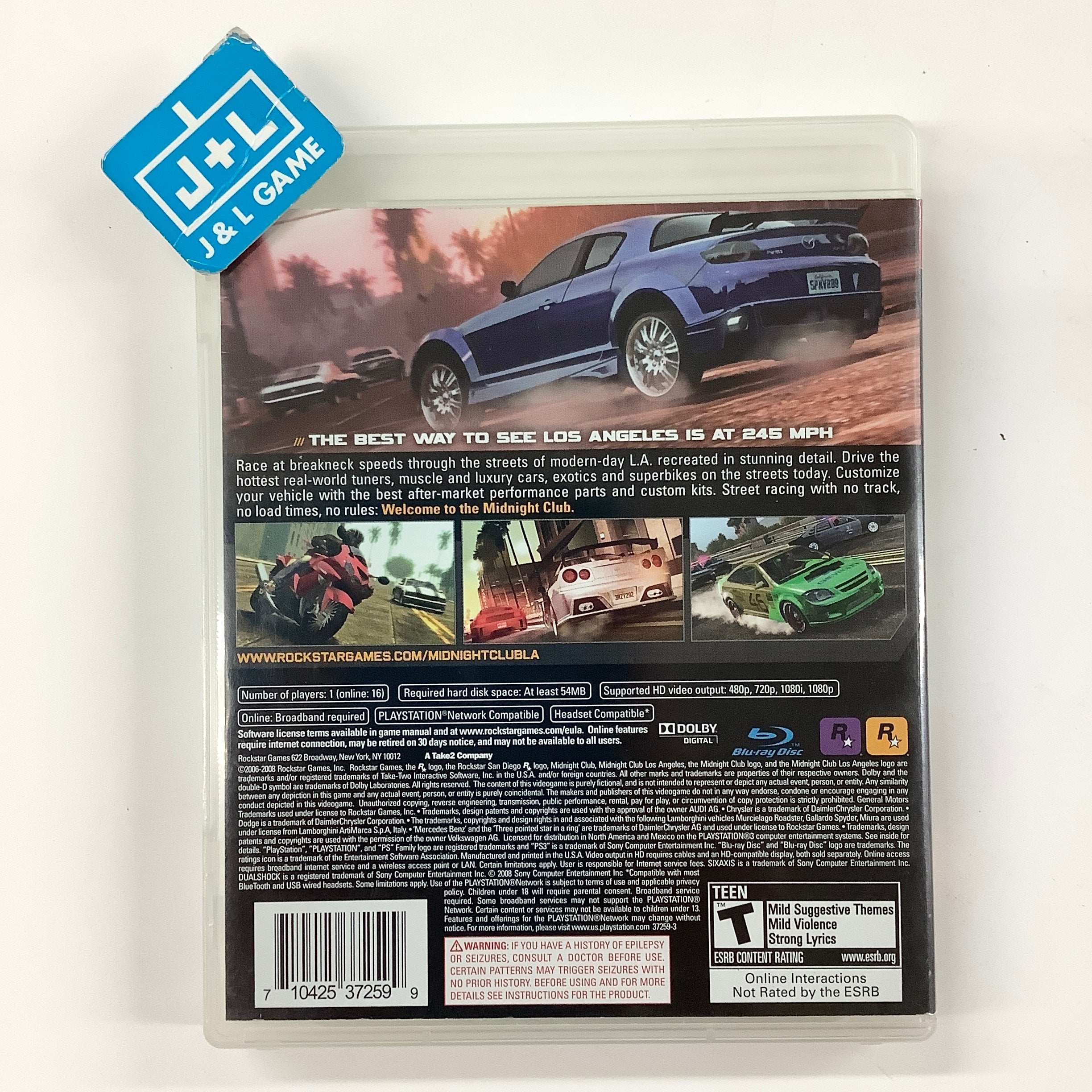 Midnight Club: Los Angeles - (PS3) PlayStation 3 [Pre-Owned] Video Games Rockstar Games