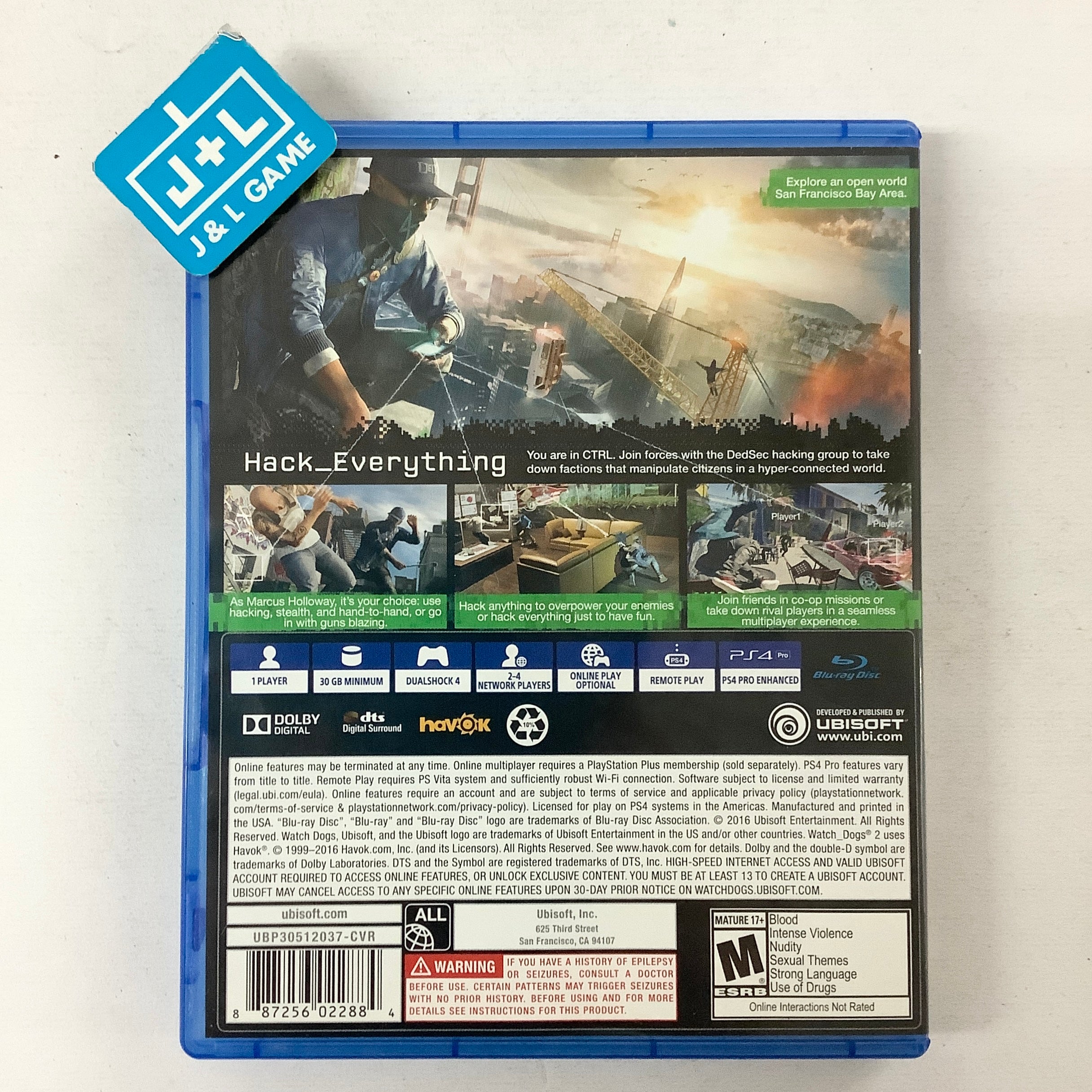 Watch Dogs 2 - (PS4) PlayStation 4 [Pre-Owned] Video Games Ubisoft