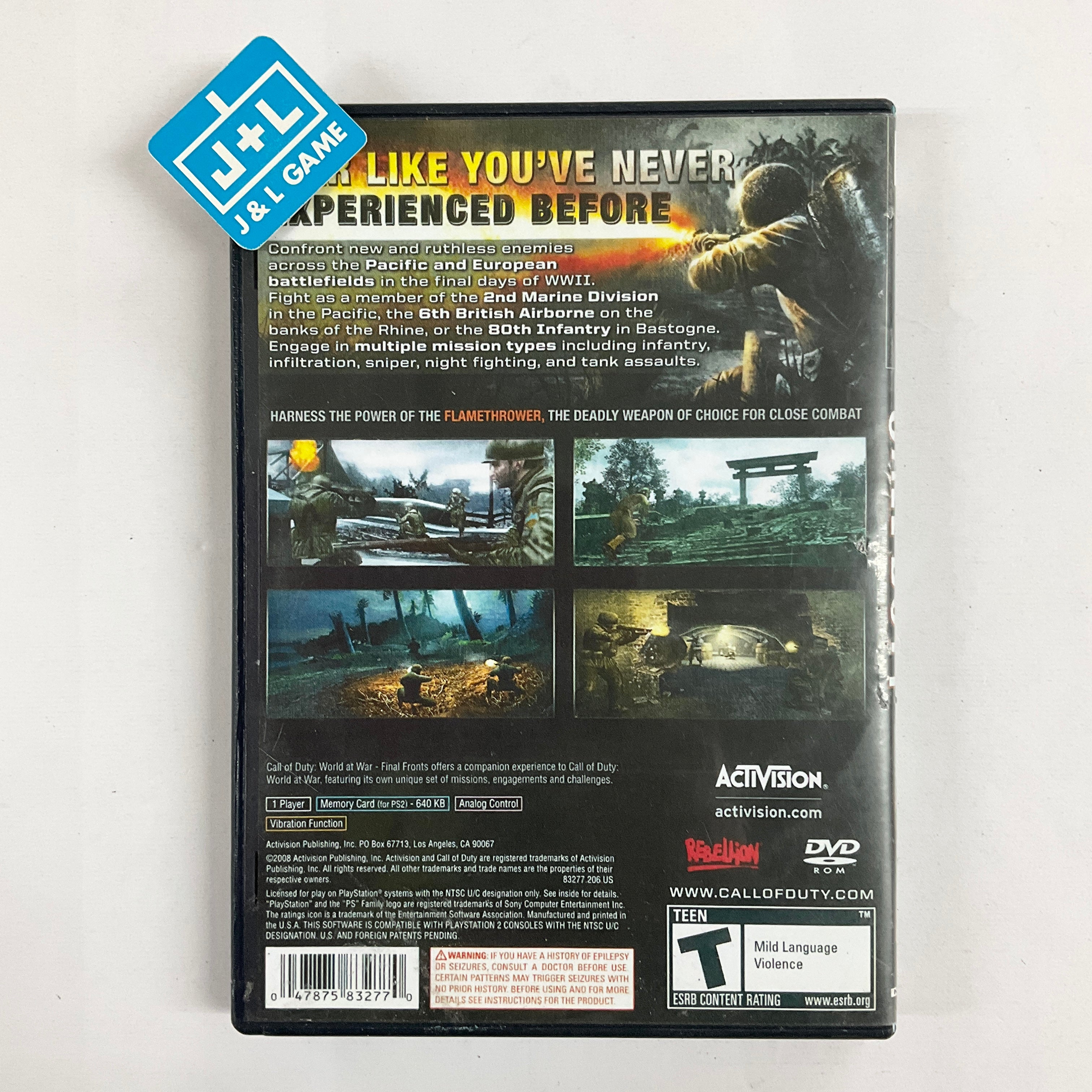 Call of Duty World at War Final Fronts - (PS2) PlayStation 2 [Pre-Owned] Video Games Activision   