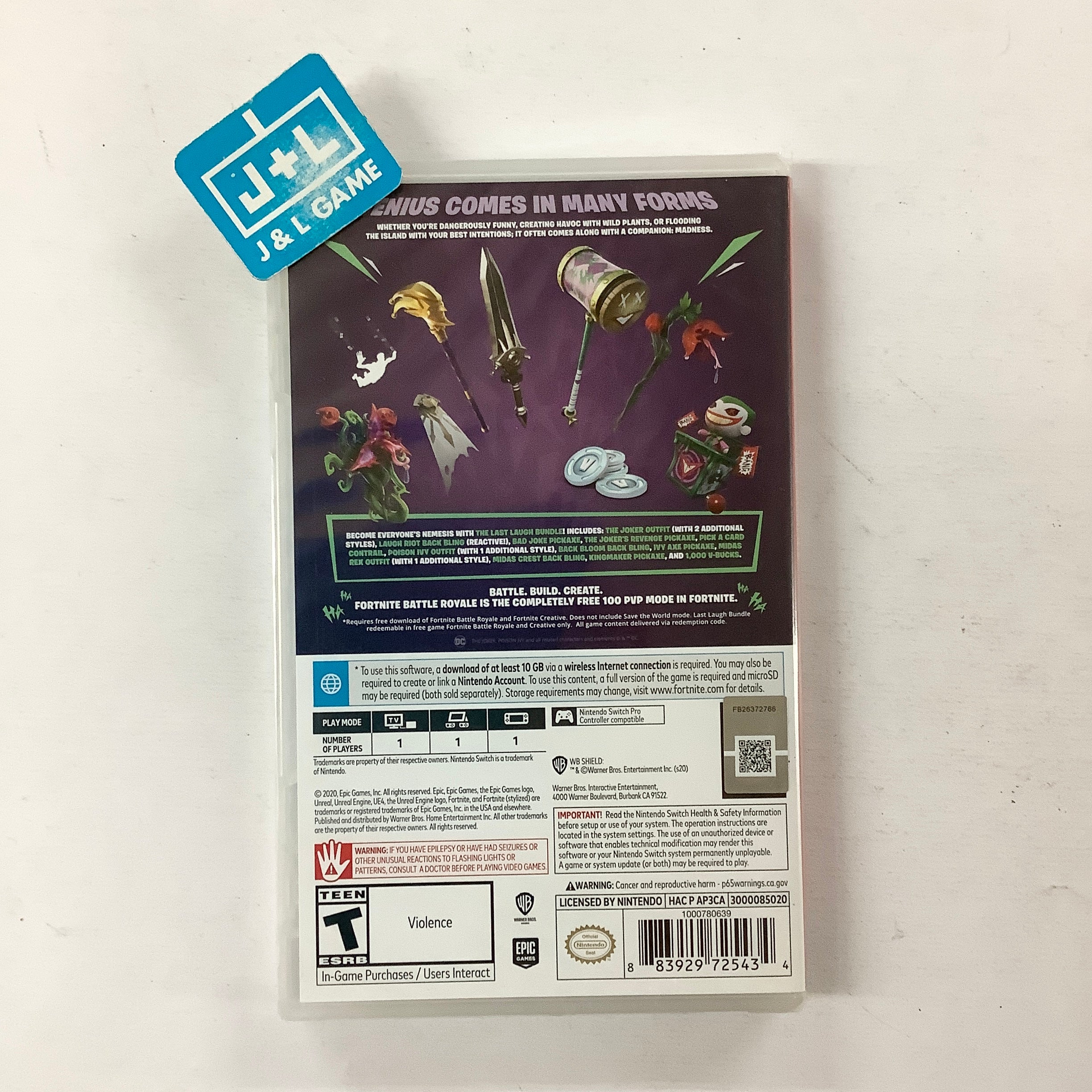 Fortnite The Last Laugh Bundle (No Game Card) - (NSW) Nintendo Switch Video Games Warner Bros. Interactive Entertainment   