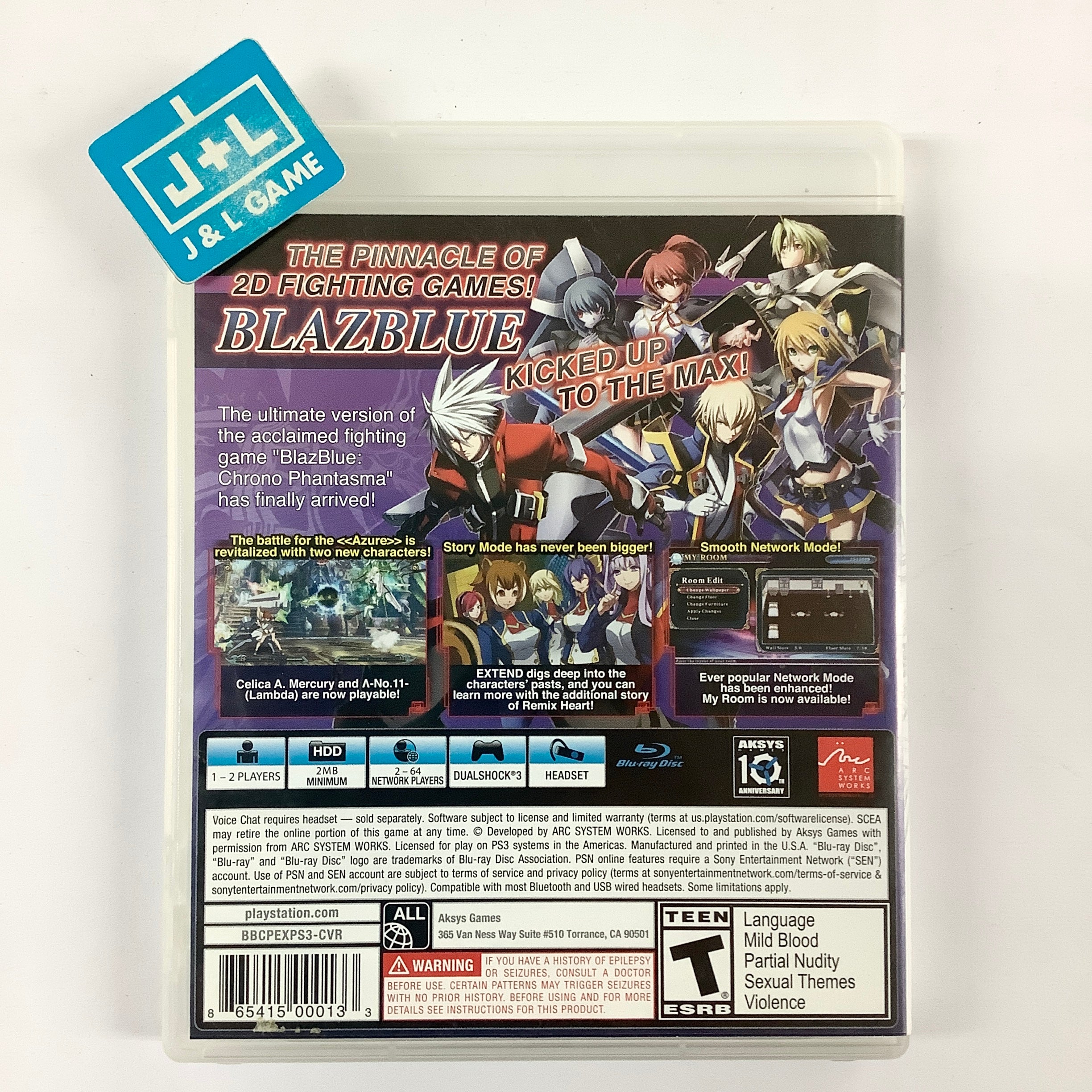 BlazBlue: Chrono Phantasma Extend - (PS3) PlayStation 3 [Pre-Owned] Video Games Aksys Games   