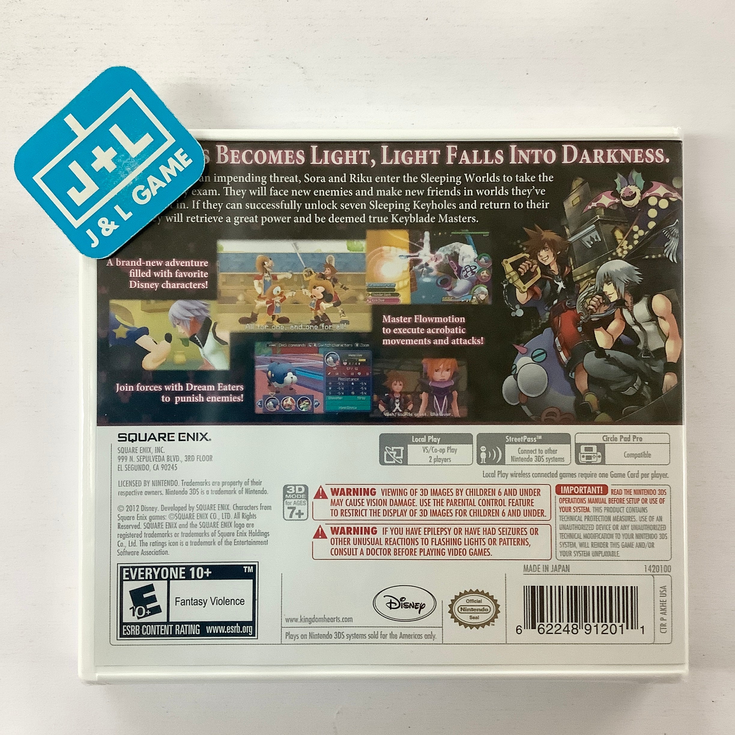 Kingdom Hearts 3D: Dream Drop Distance - Nintendo 3DS | J&L Game