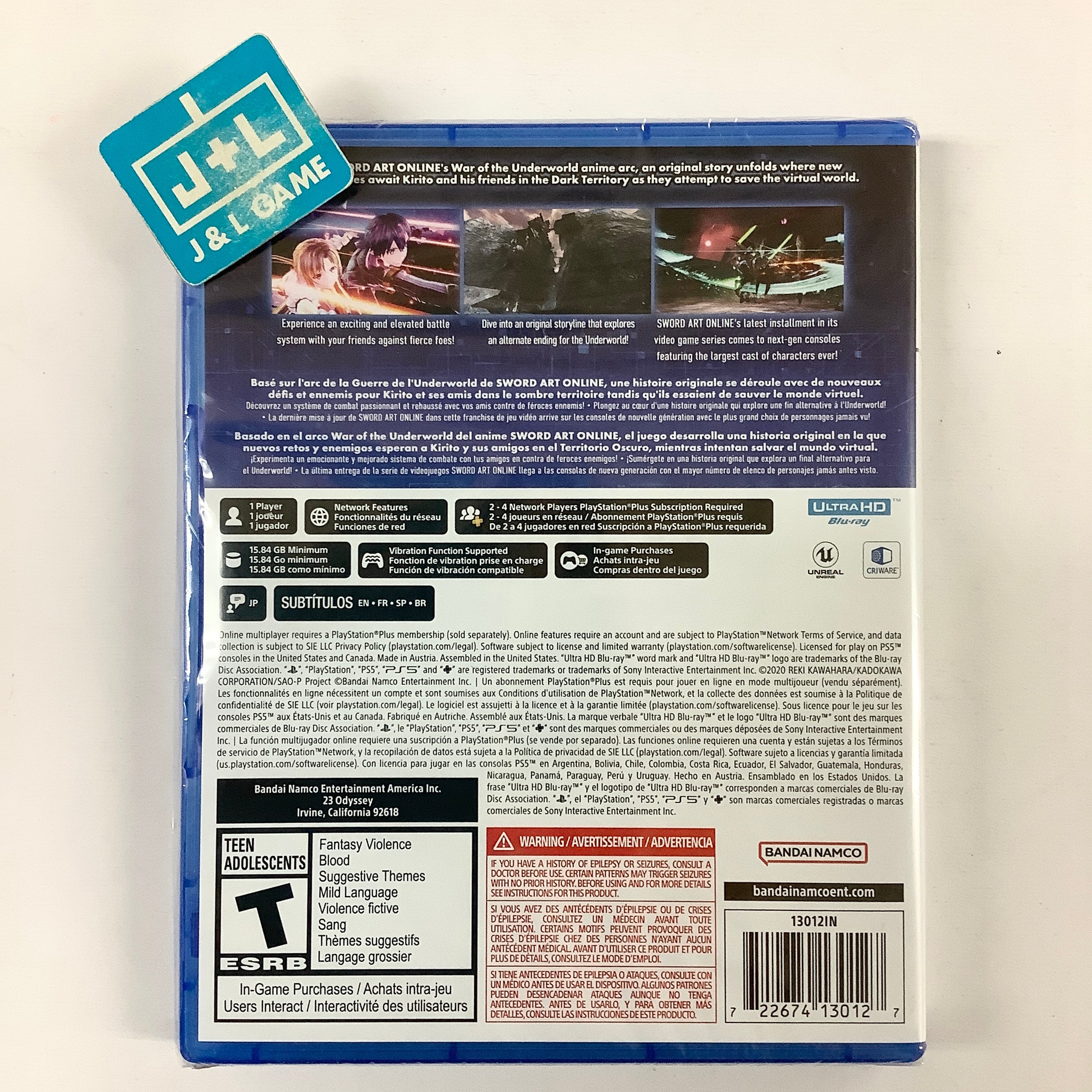 Bandai Namco Sword Art Online Last Recollection - Jeu PS5 pas cher Bandai Namco Sword Art Online Last Recollection - Jeu PS5 pas cher