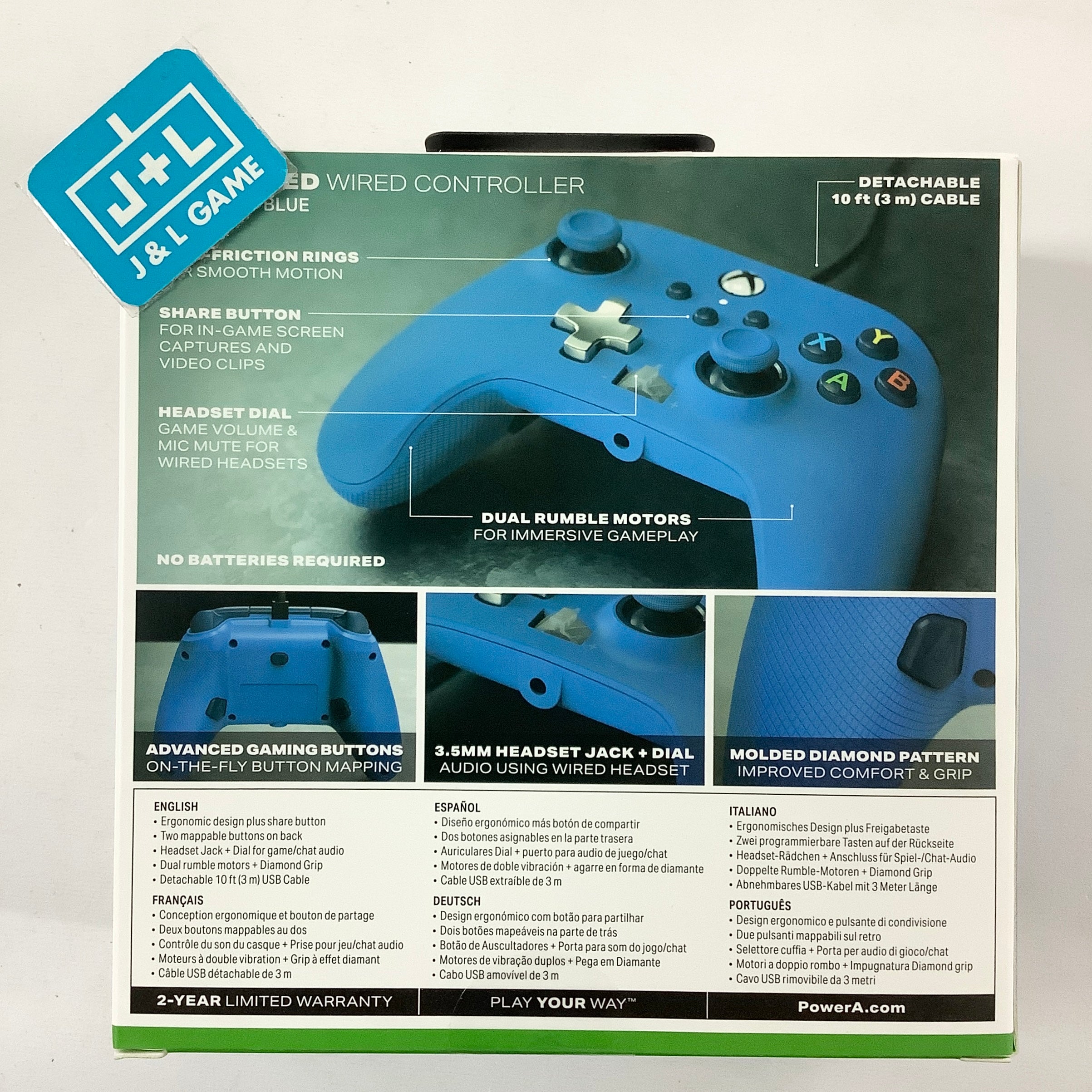 PowerA Enhanced Wired Controller (Blue) - (XSX) Xbox Series X ACCESSORIES PowerA   