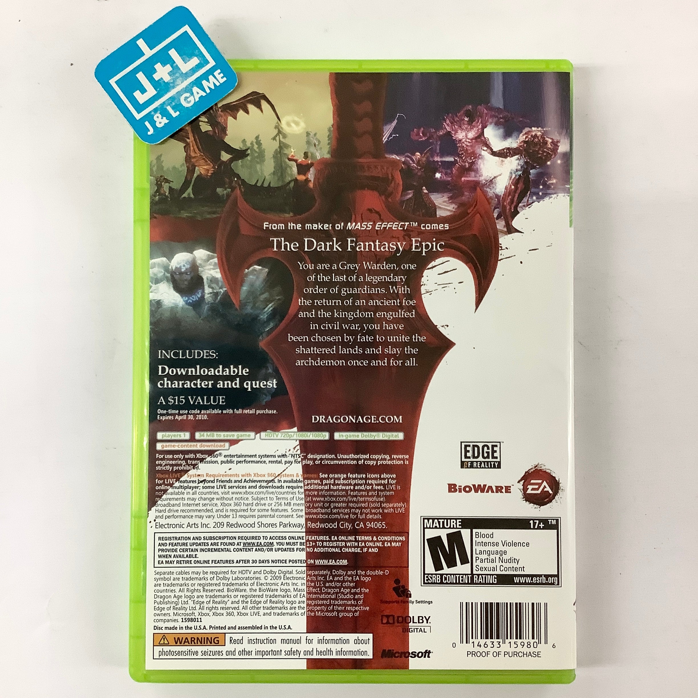 Dragon Age: Origins - Xbox 360 [Pre-Owned] Video Games Electronic Arts   