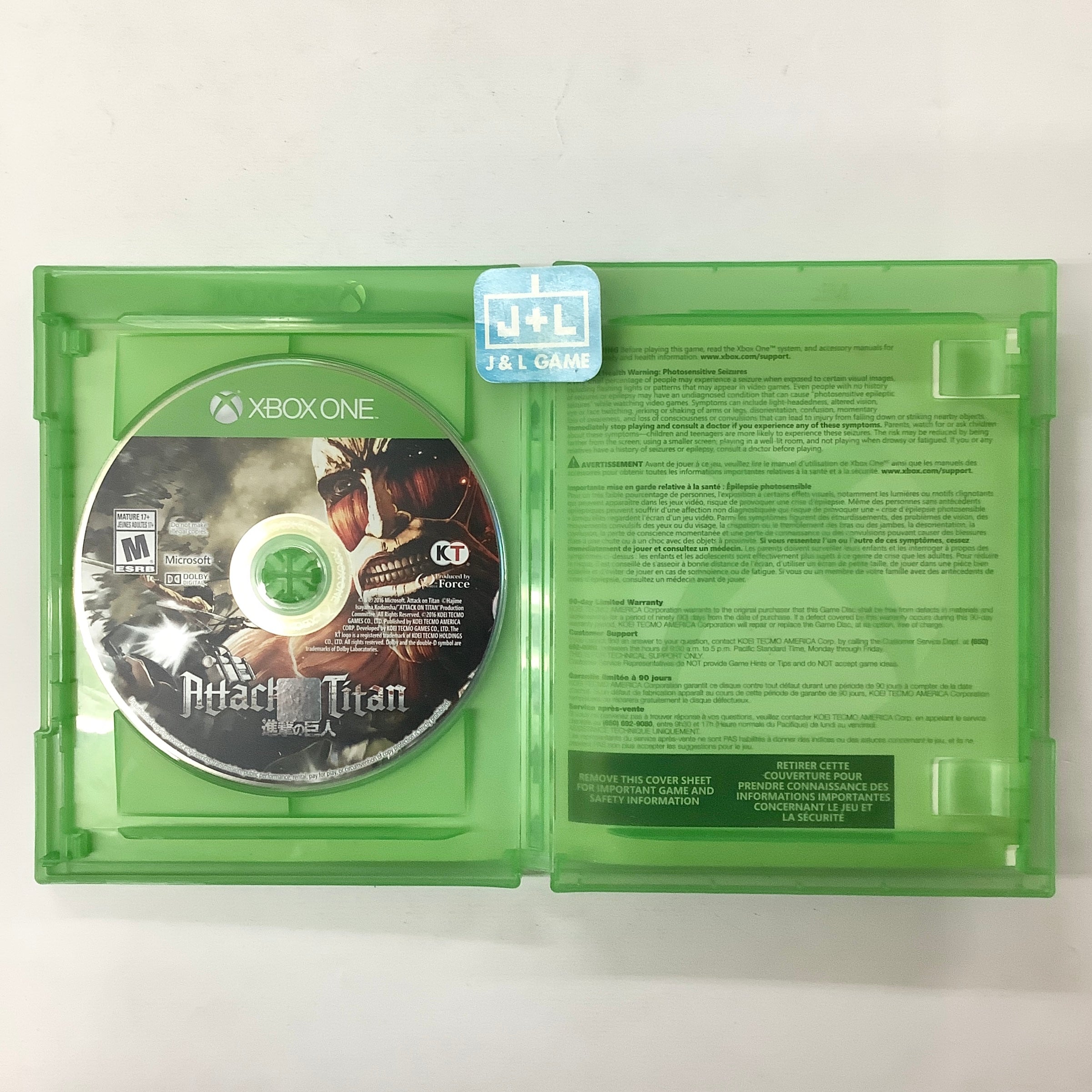 Attack on Titan -  (XB1) Xbox One [Pre-Owned] Video Games Koei Tecmo Games   