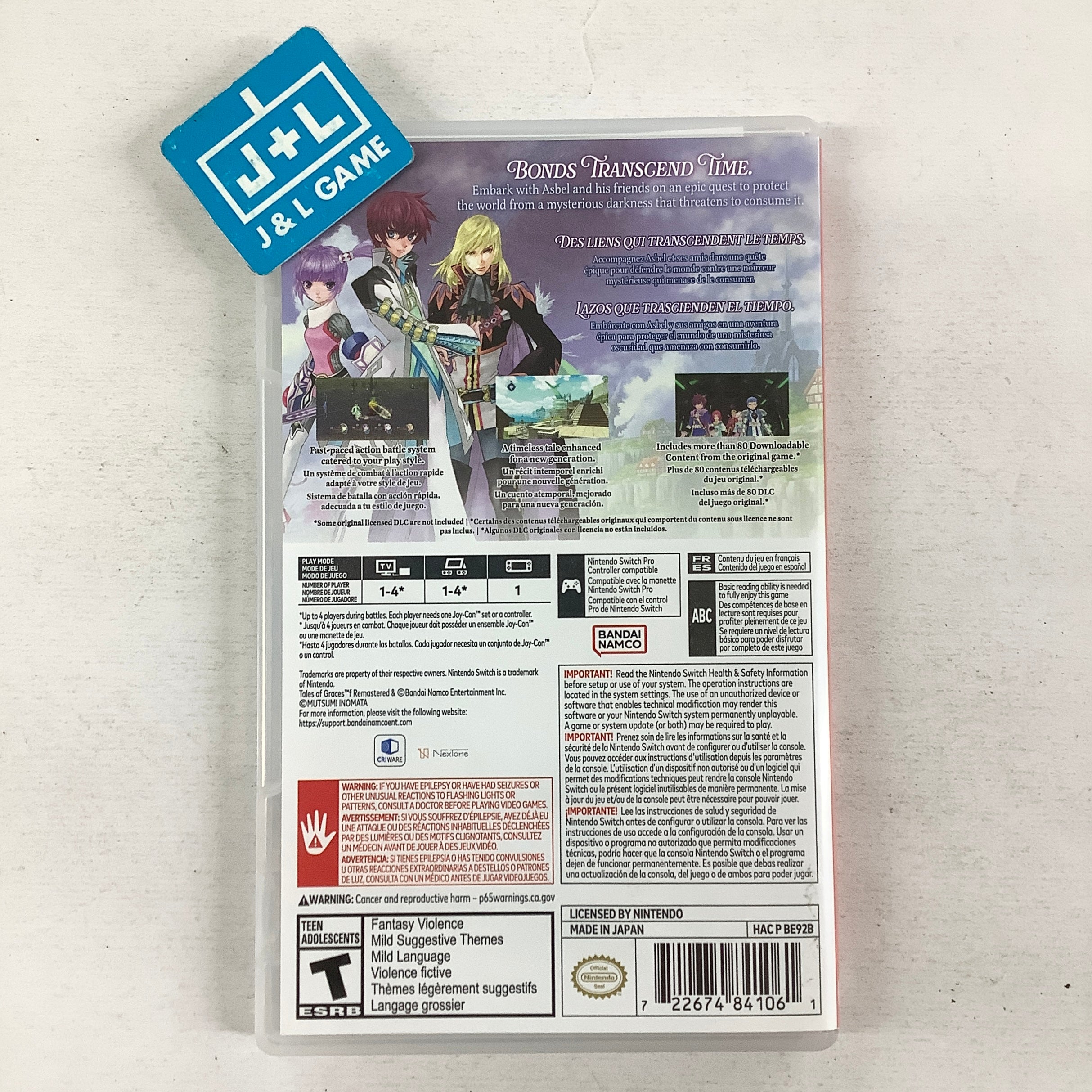 Tales of Graces f Remastered - (NSW) Nintendo Switch [Pre-Owned] Video Games BANDAI NAMCO Entertainment