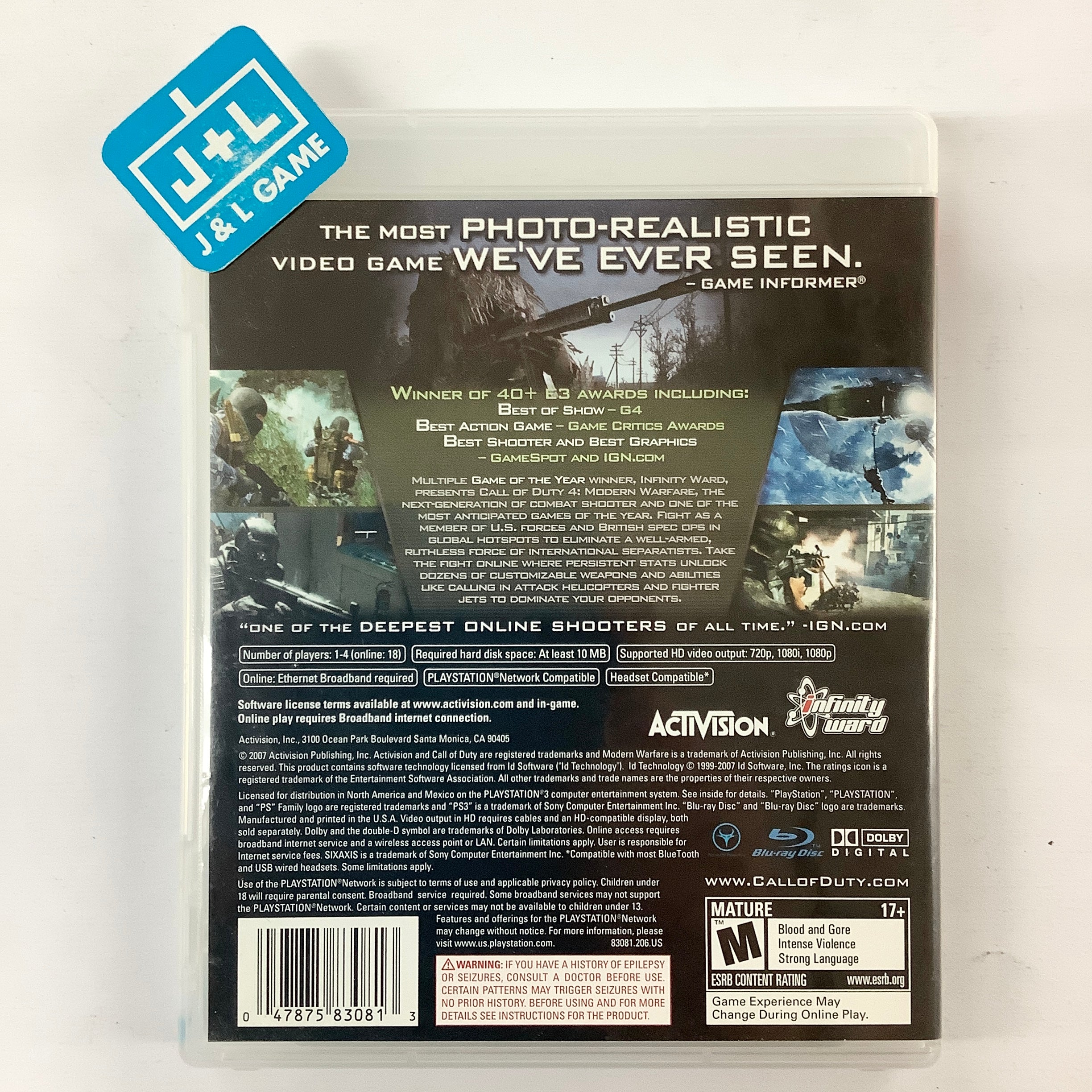 Call of Duty 4: Modern Warfare - (PS3) PlayStation 3 [Pre-Owned] Video Games Activision   