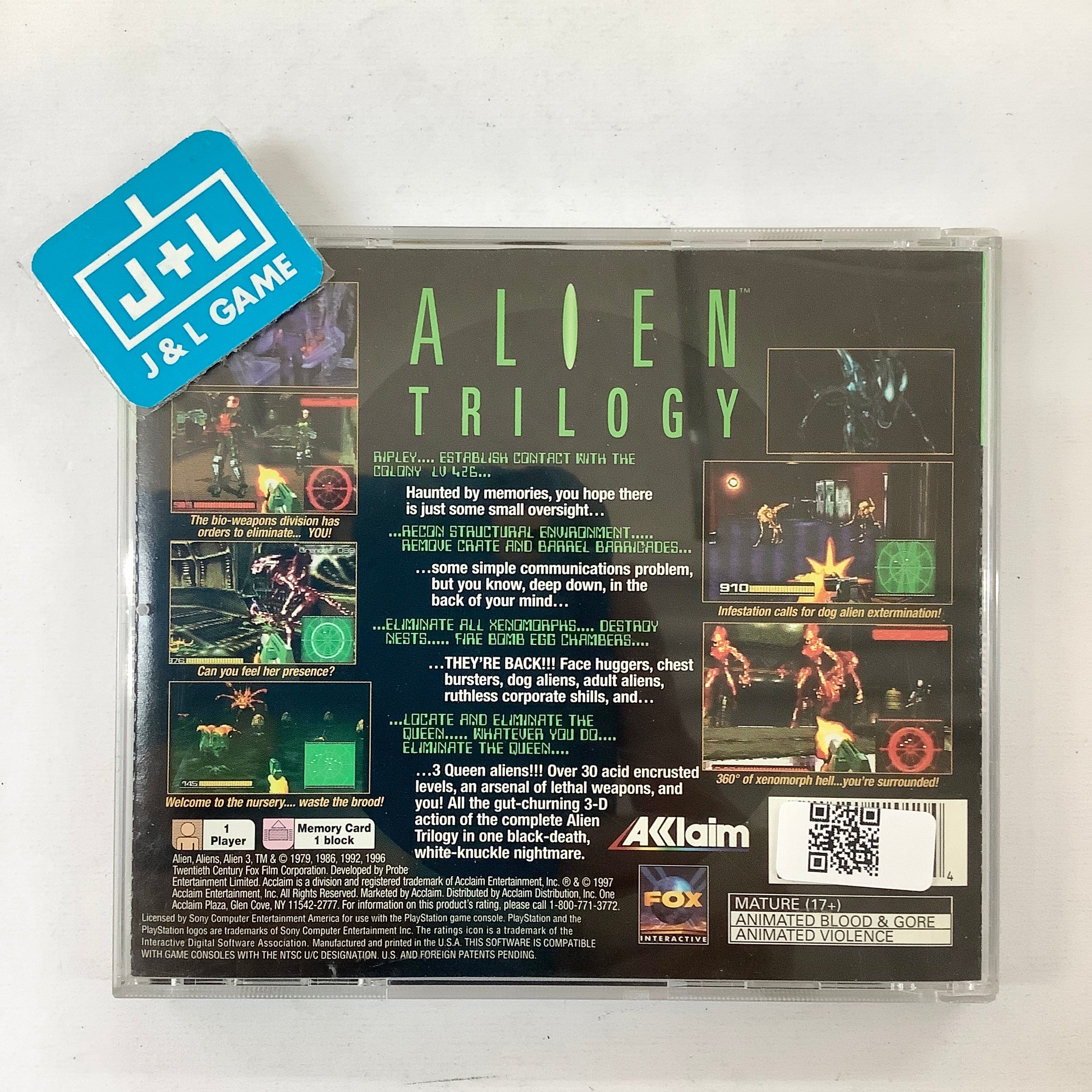 Alien Trilogy (Greatest Hits) - (PS1) PlayStation 1 [Pre-Owned] Video Games Acclaim   