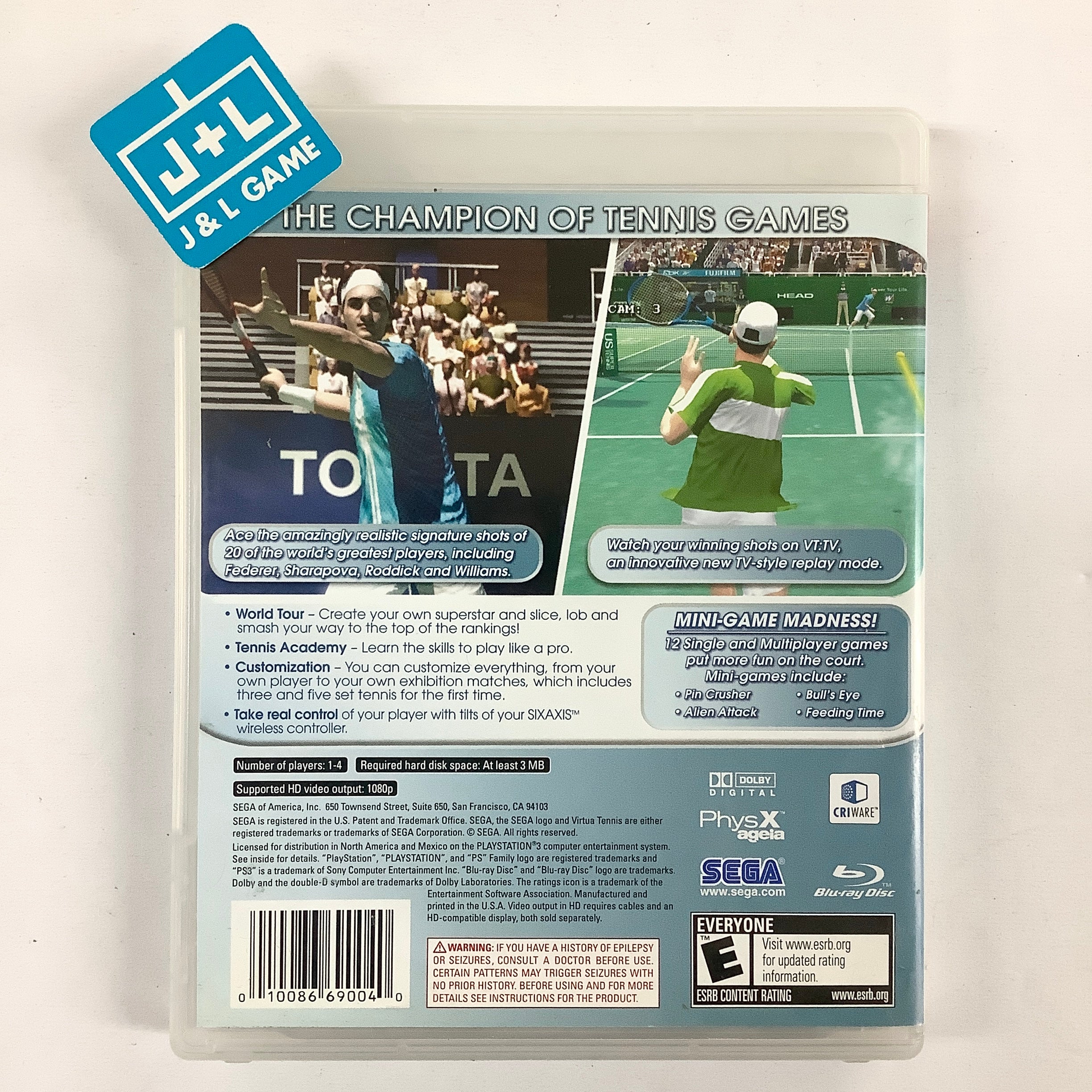 Virtua Tennis 3 - (PS3) PlayStation 3 [Pre-Owned] Video Games Sega   