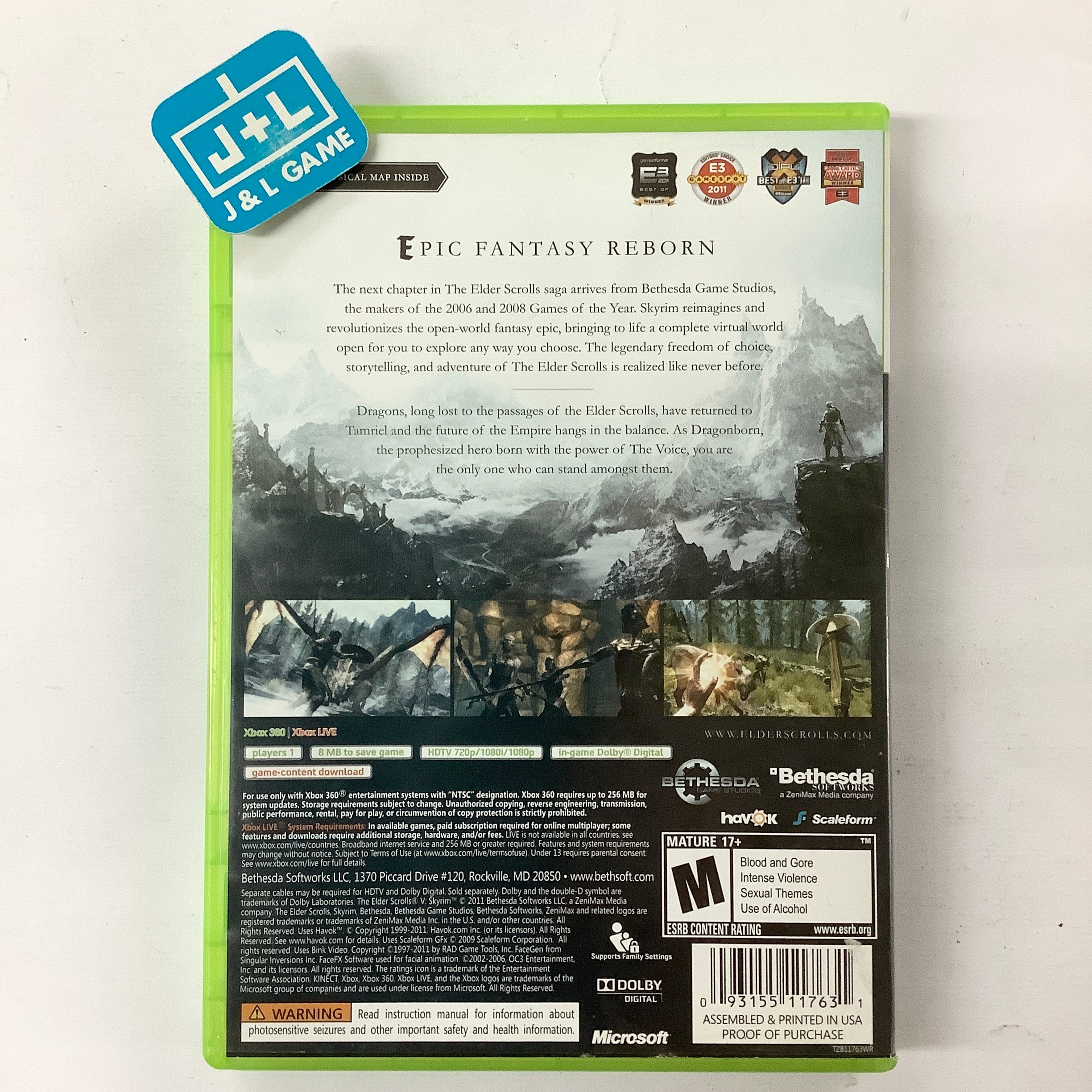The Elder Scrolls V: Skyrim - Xbox 360 [Pre-Owned] Video Games Bethesda Softworks   