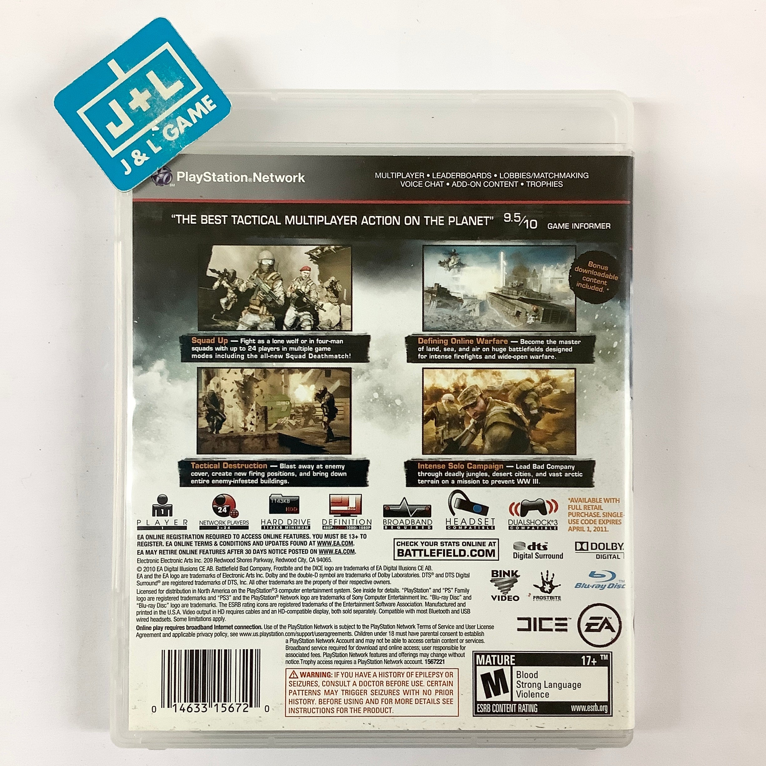 Battlefield: Bad Company 2 - (PS3) PlayStation 3 [Pre-Owned] Video Games EA Games   