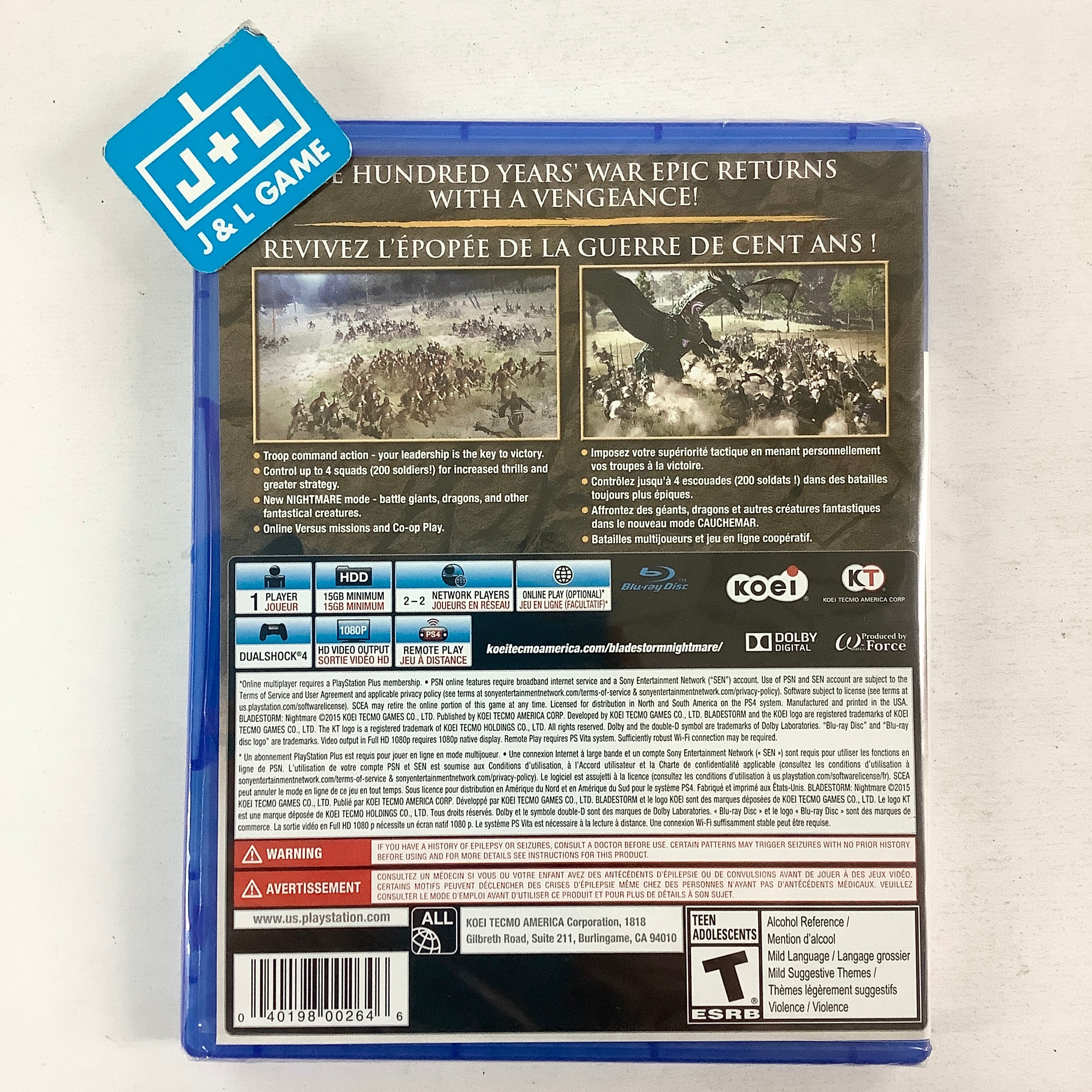 Bladestorm: Nightmare - (PS4) PlayStation 4 Video Games Koei Tecmo Games