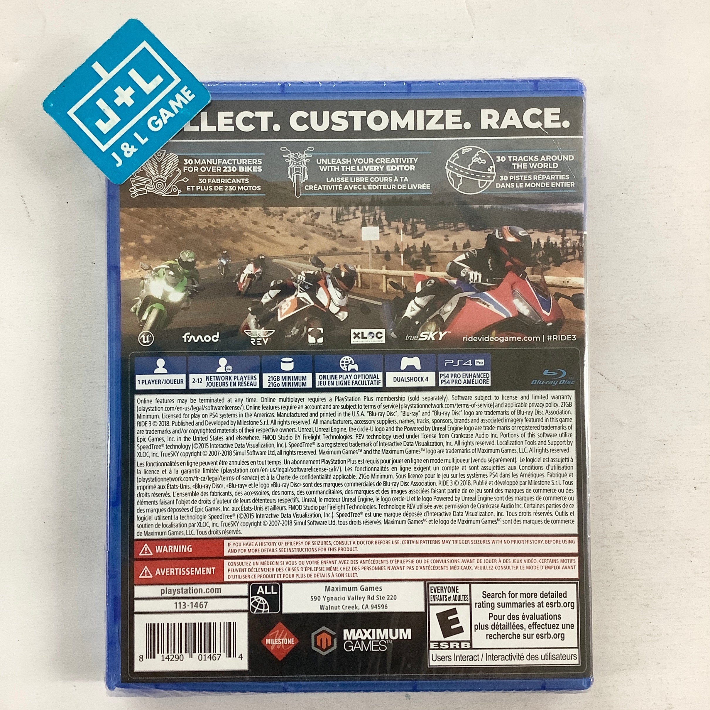 RIDE 3 - (PS4) PlayStation 4 Video Games Milestone S.r.l