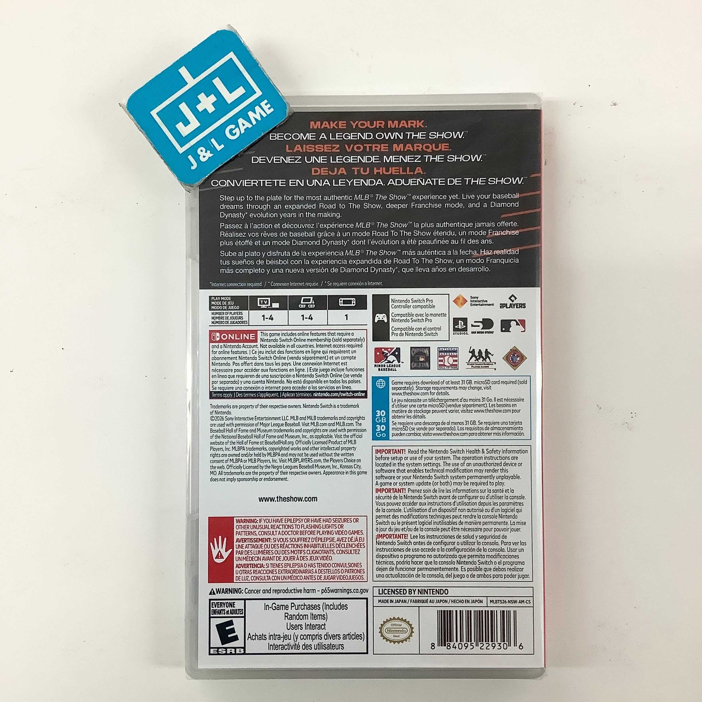 MLB The Show 26 - (NSW) Nintendo Switch Video Games Sony Interactive Entertainment