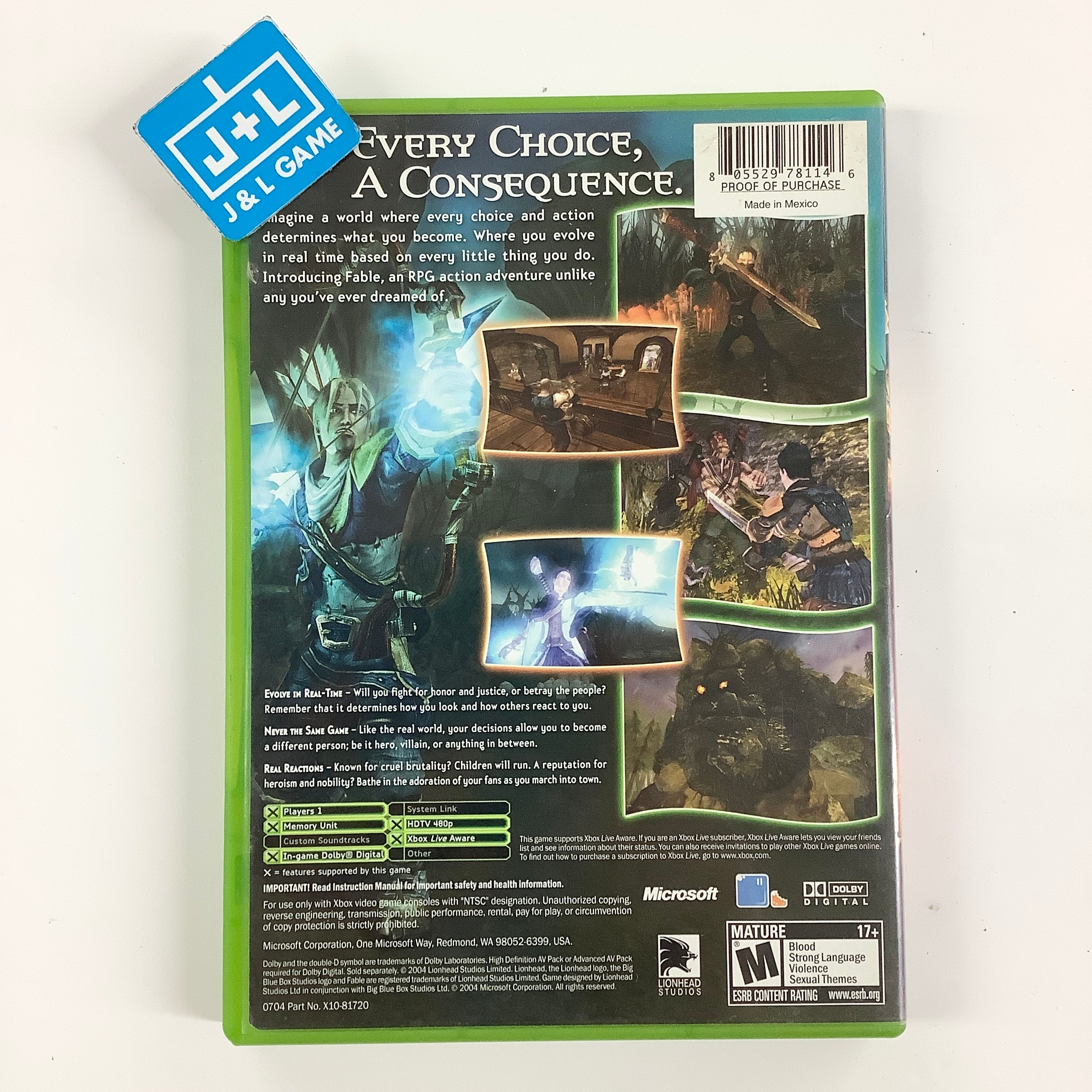 Fable - (XB) Xbox [Pre-Owned] Video Games Microsoft Game Studios