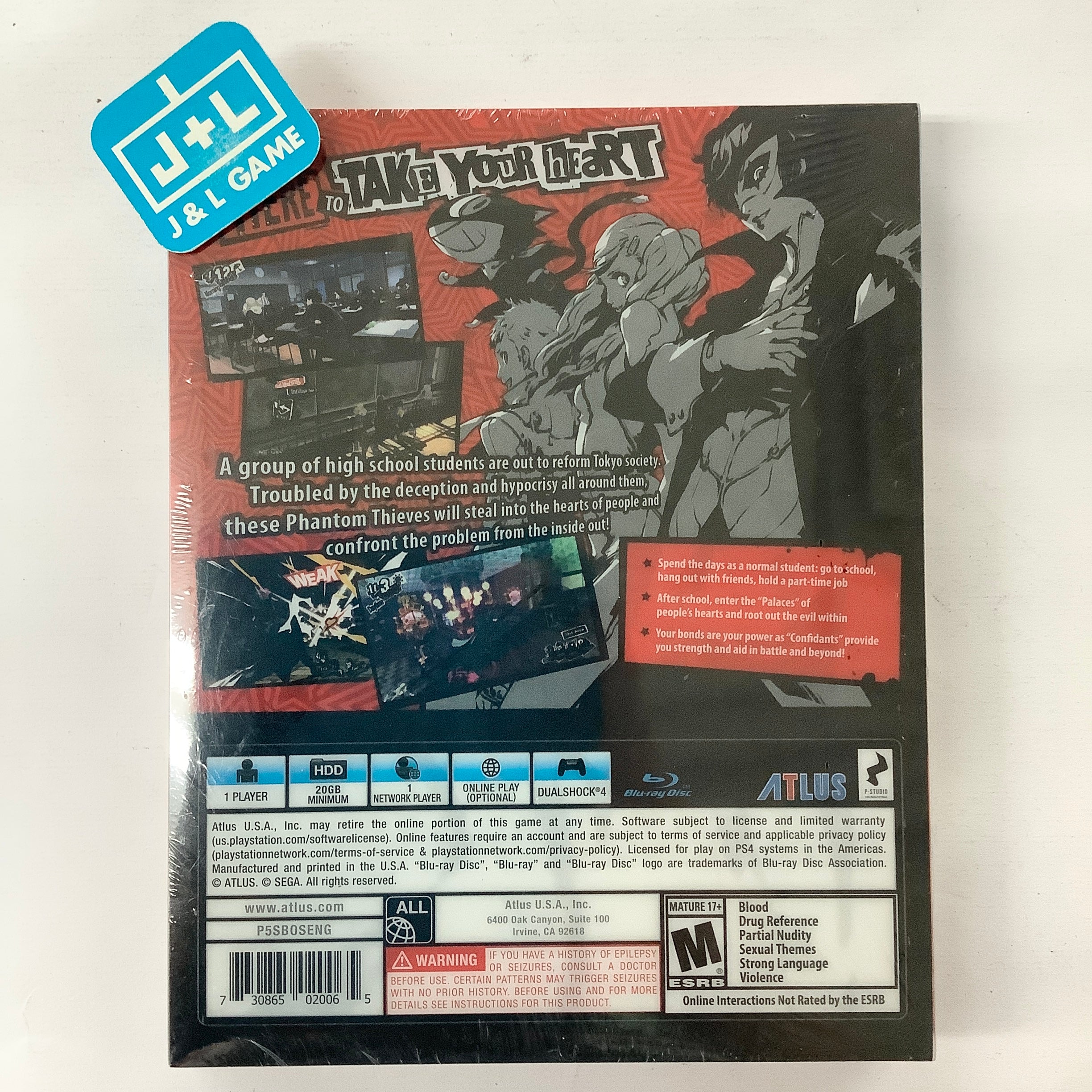 Persona 5 (Steelbook Edition) - (PS4) PlayStation 4 Video Games Atlus   