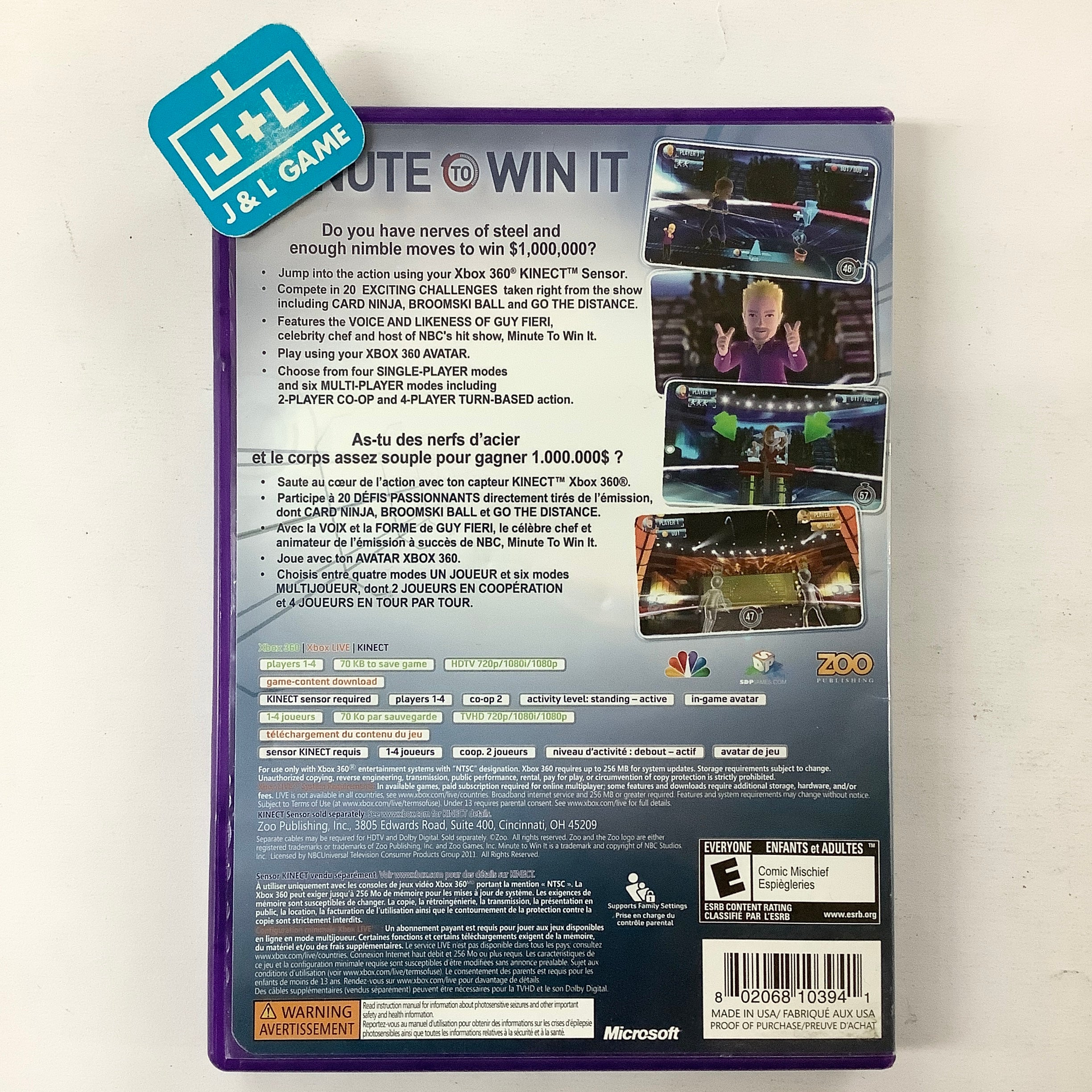 Minute to Win It (Kinect Required) - Xbox 360 [Pre-Owned] Video Games Zoo Games   