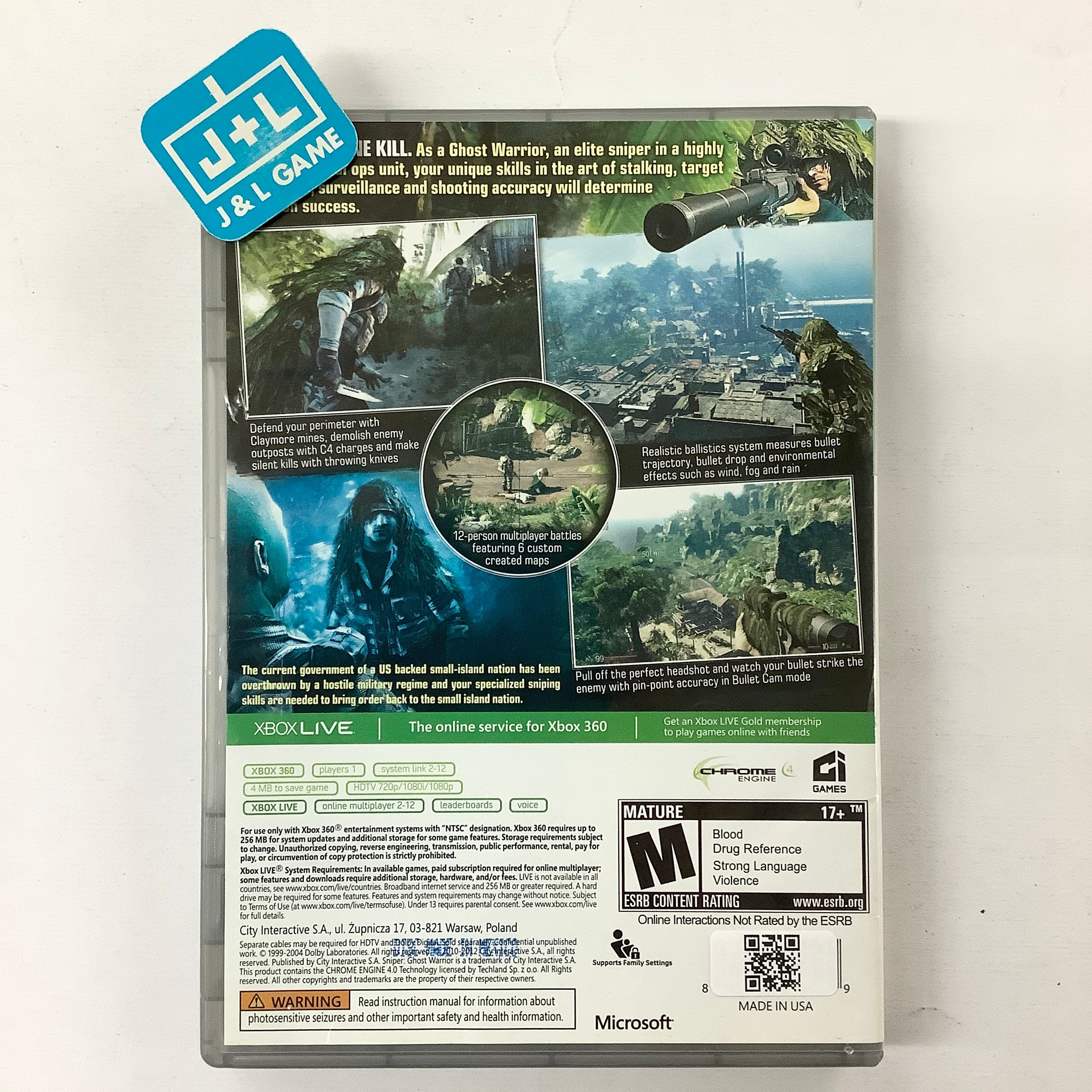 Sniper: Ghost Warrior (Platinum Hits) - Xbox 360 [Pre-Owned] Video Games City Interactive   