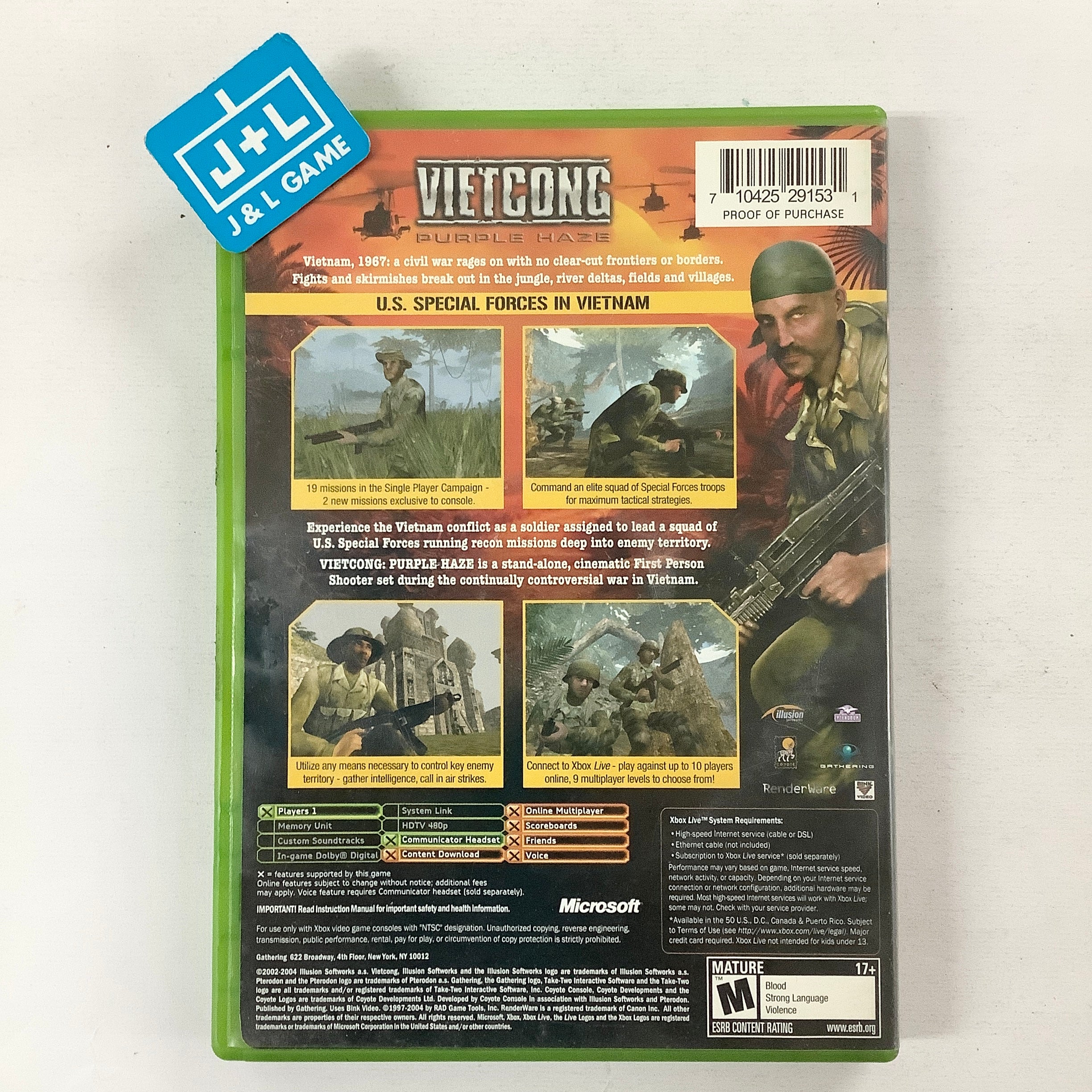 Vietcong: Purple Haze - (XB) Xbox [Pre-Owned] | J&L Game
