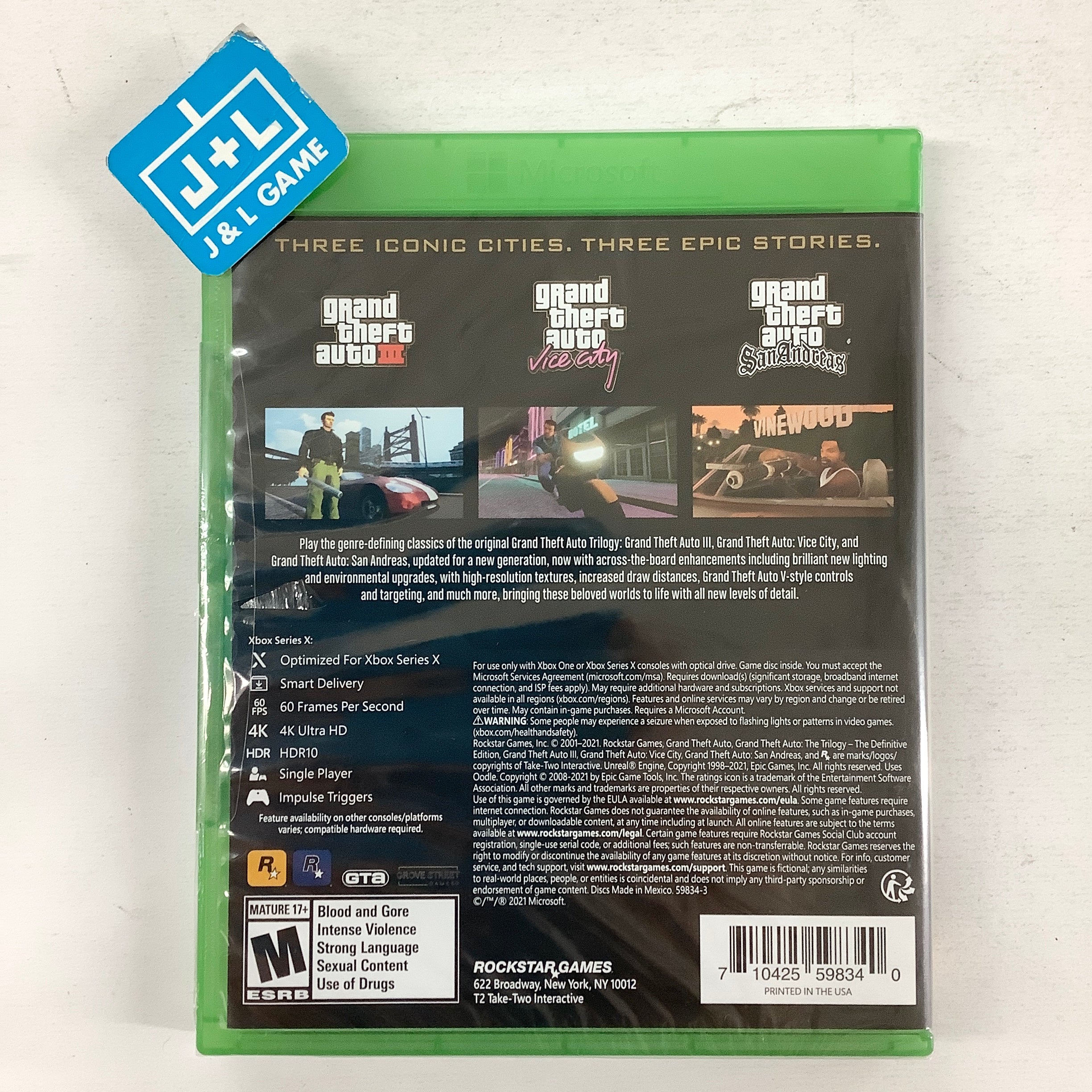 Grand Theft Auto: The Trilogy- The Definitive Edition - (XSX) Xbox Series X Video Games Rockstar Games