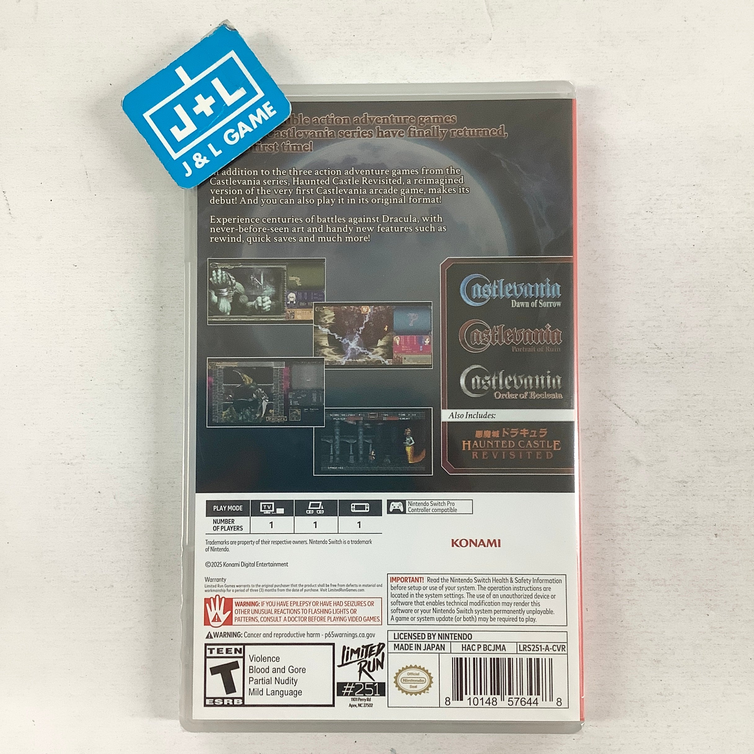 Castlevania Dominus Collection (Order of Ecclesia Cover) (Limited Run #251) - (NSW) Nintendo Switch Video Games Limited Run Games