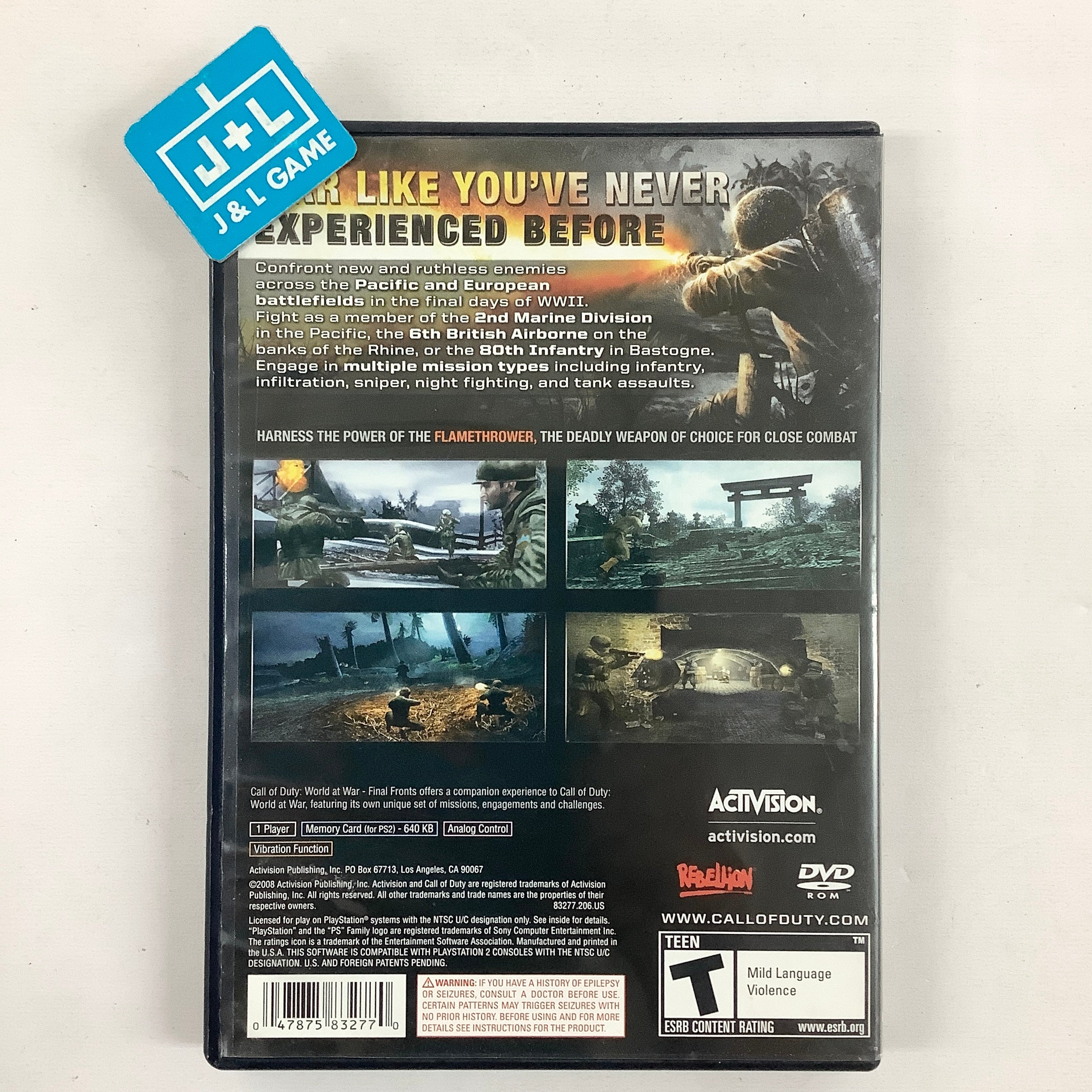 Call of Duty World at War Final Fronts - (PS2) PlayStation 2 [Pre-Owned] Video Games Activision