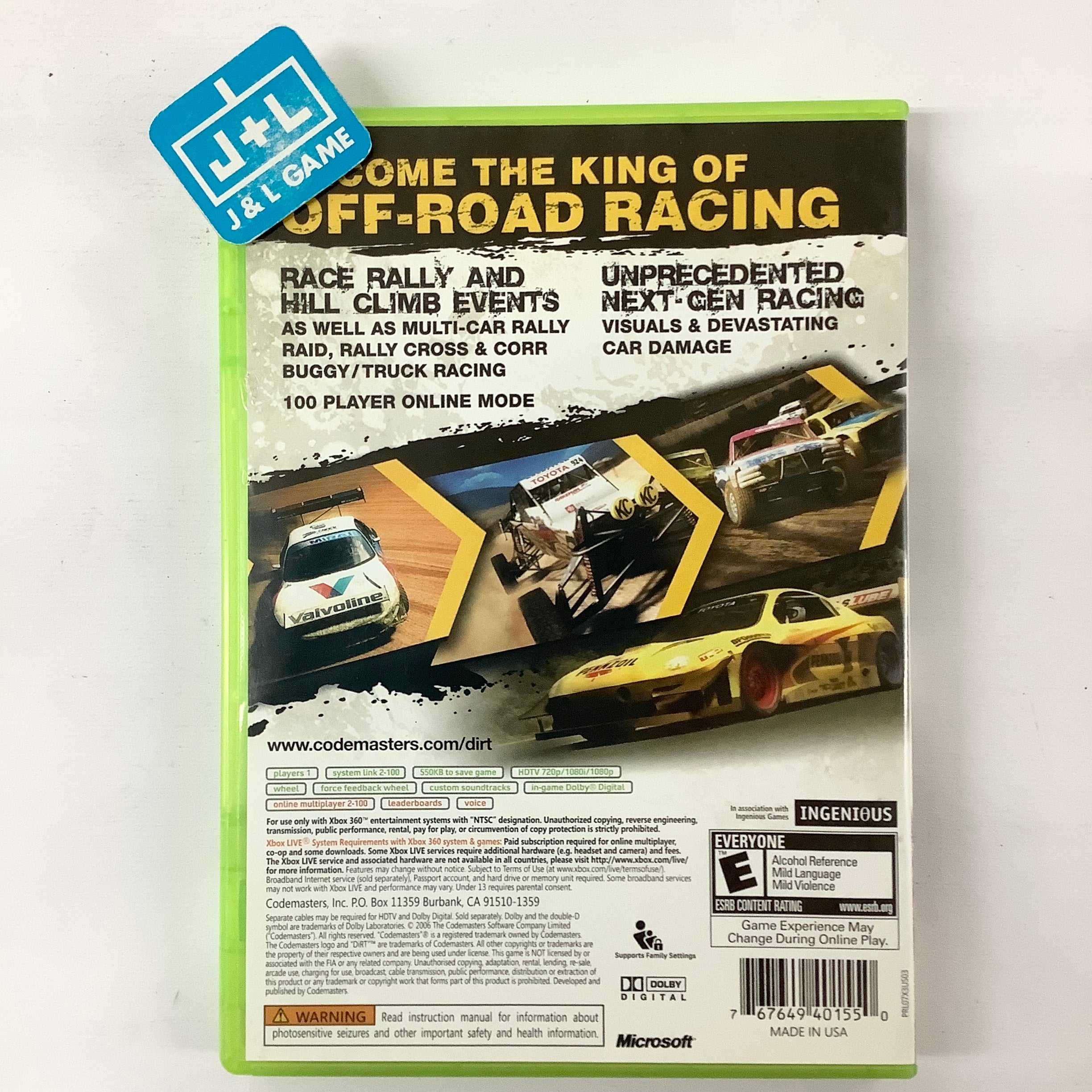 DiRT - Xbox 360 [Pre-Owned] Video Games Codemasters   