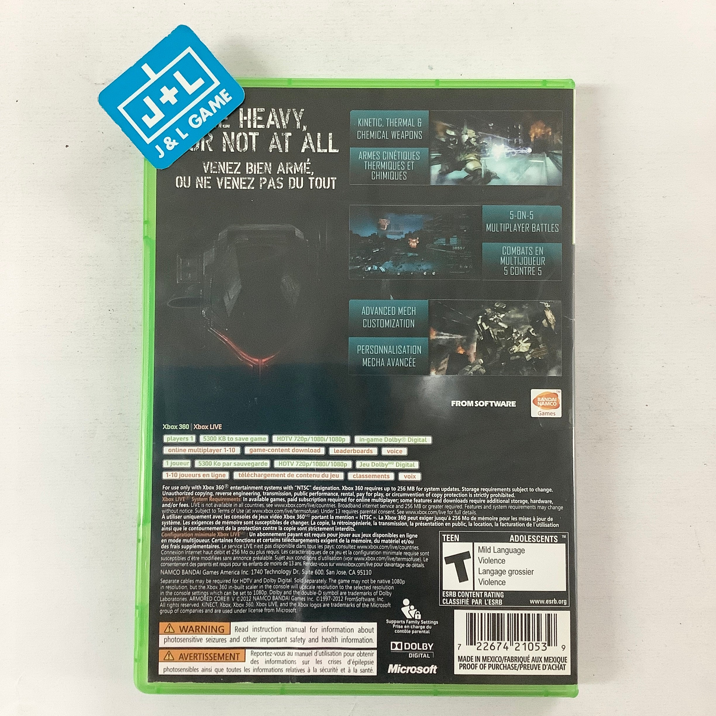 Armored Core V - Xbox 360 [Pre-Owned] Video Games Namco Bandai Games   