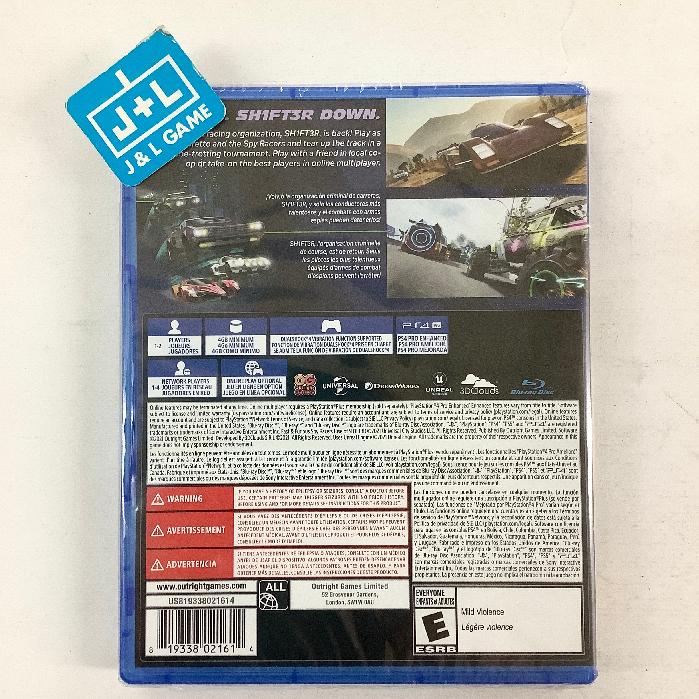 Fast & Furious: Spy Racers Rise of SH1FT3R - (PS4) PlayStation 4 Video Games Outright Games