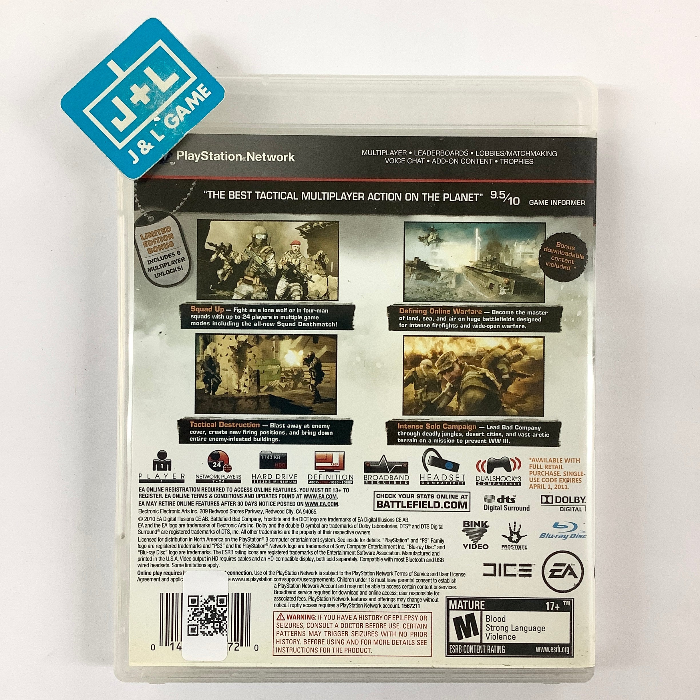 Battlefield: Bad Company 2 (Limited Edition) - (PS3) PlayStation 3 [Pre-Owned] Video Games EA Games   