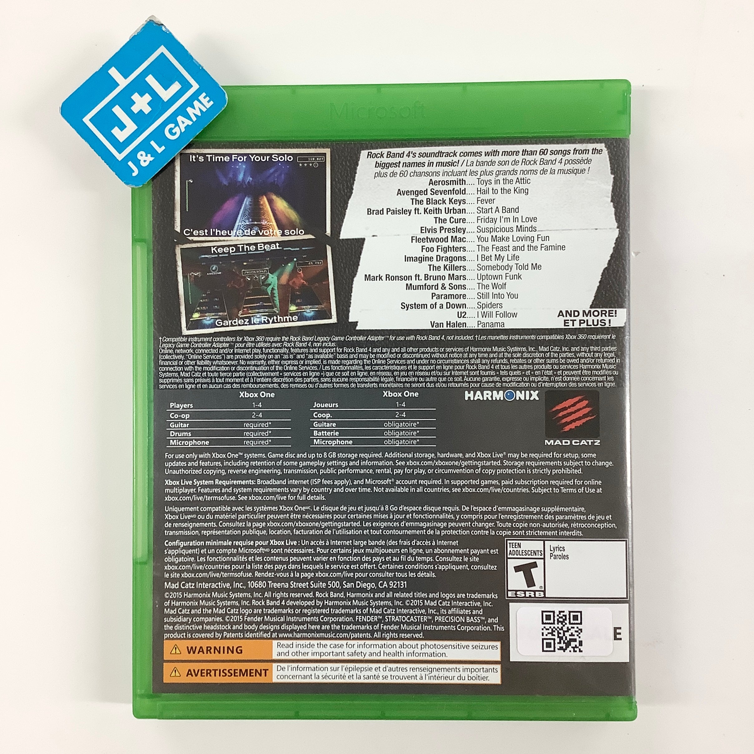 Rock Band 4 (Game Only) - (XB1) Xbox One [Pre-Owned]
