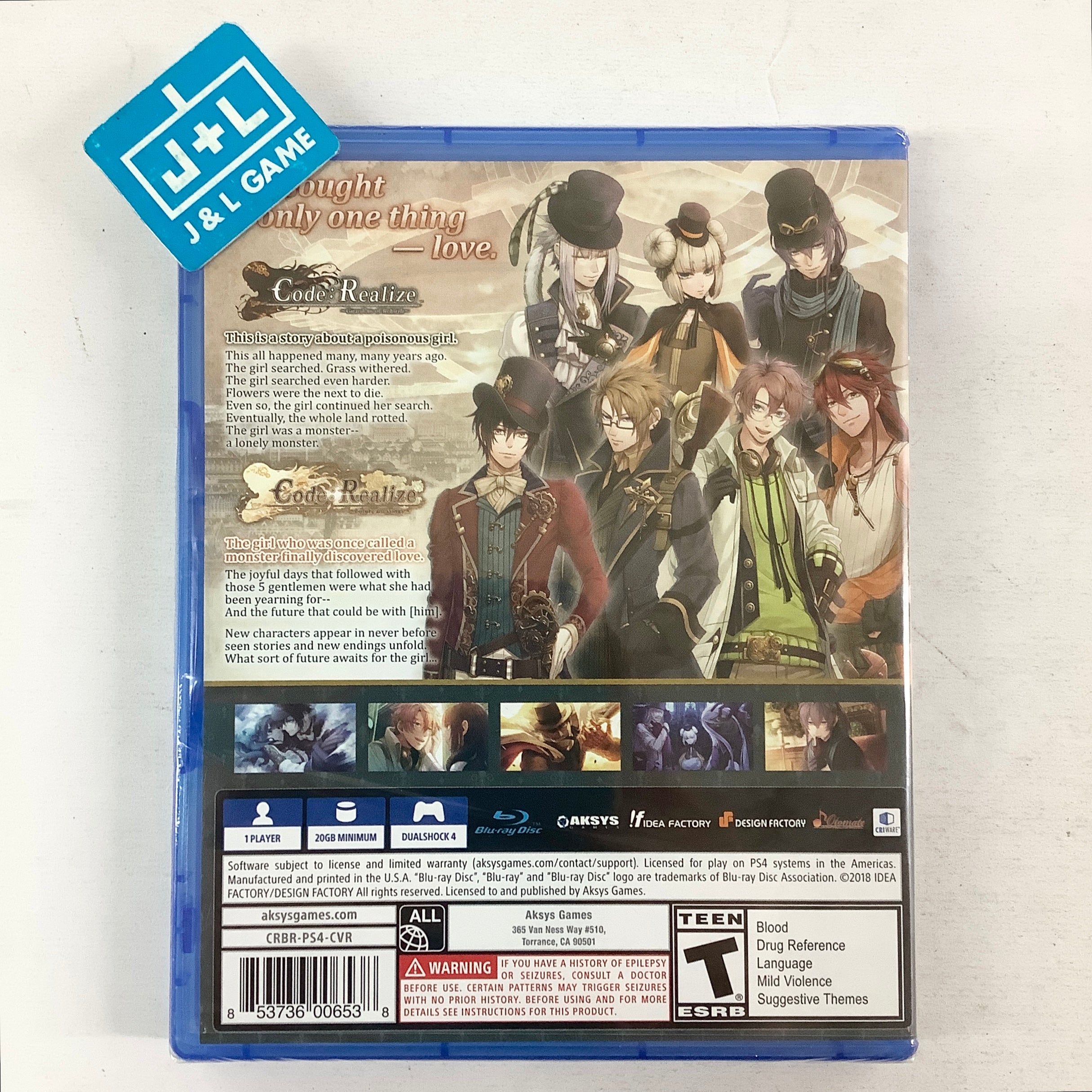 Code: Realize ~Bouquet of Rainbows~ - (PS4) PlayStation 4 Video Games Aksys Games