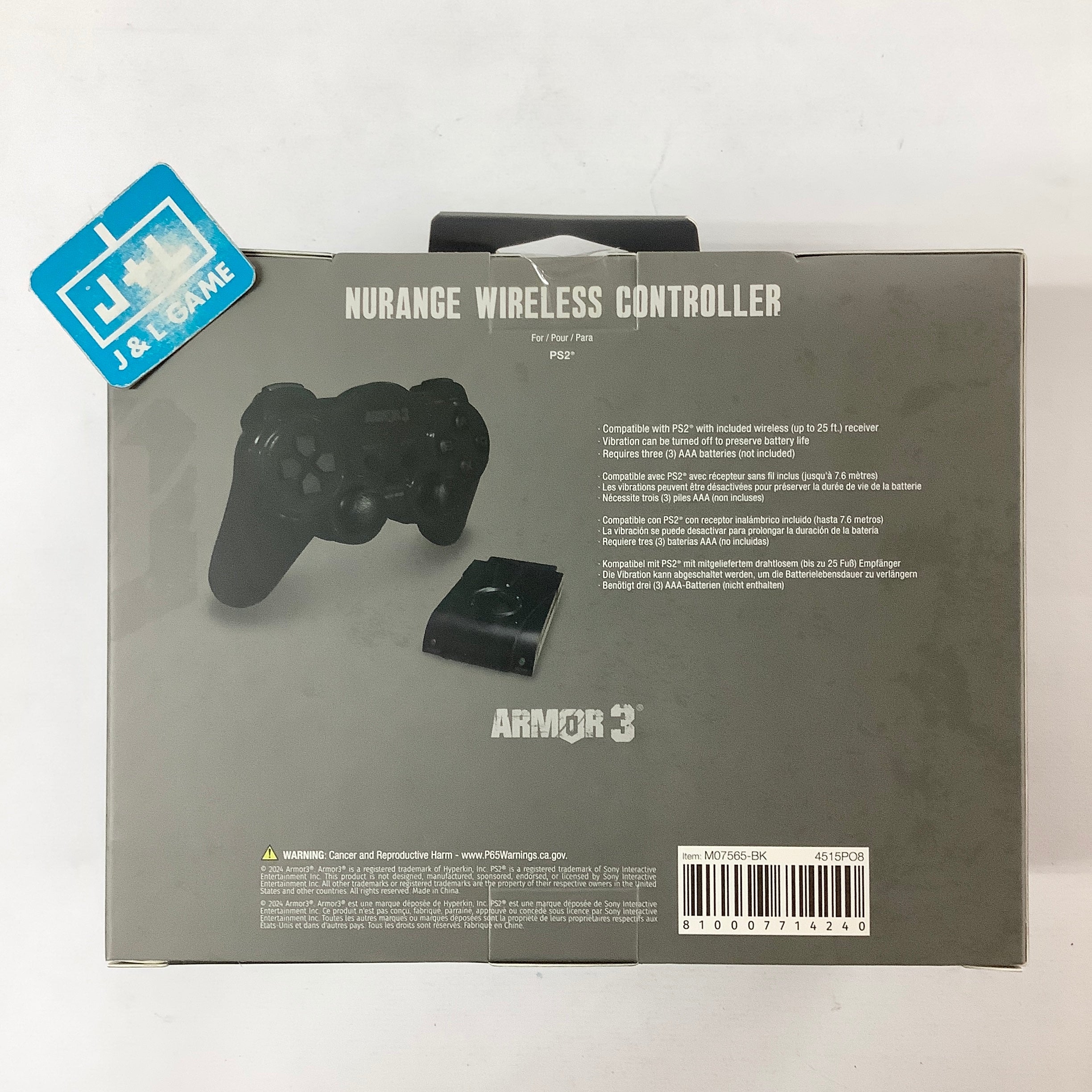 Armor3 NuRange Wireless Controller (Black) - (PS2) PlayStation 2 Accessories Armor3   