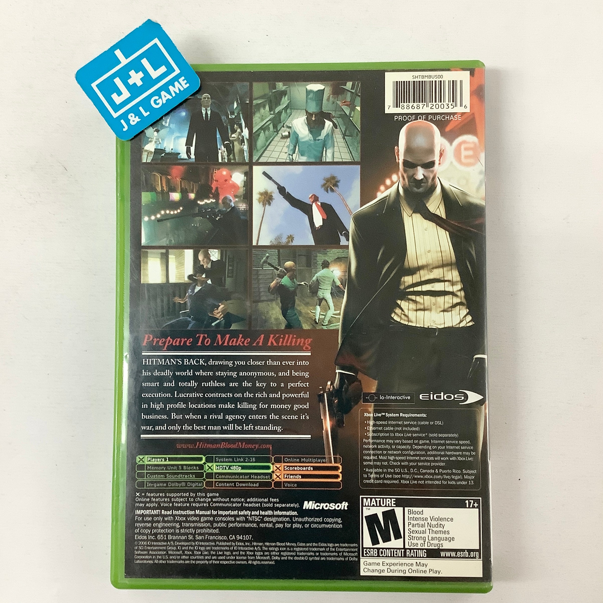 【中古】Hitman: Blood Money  (輸入版:北米) Hitman: Blood Money - (XB) Xbox [Pre-Owned] | J&L Game