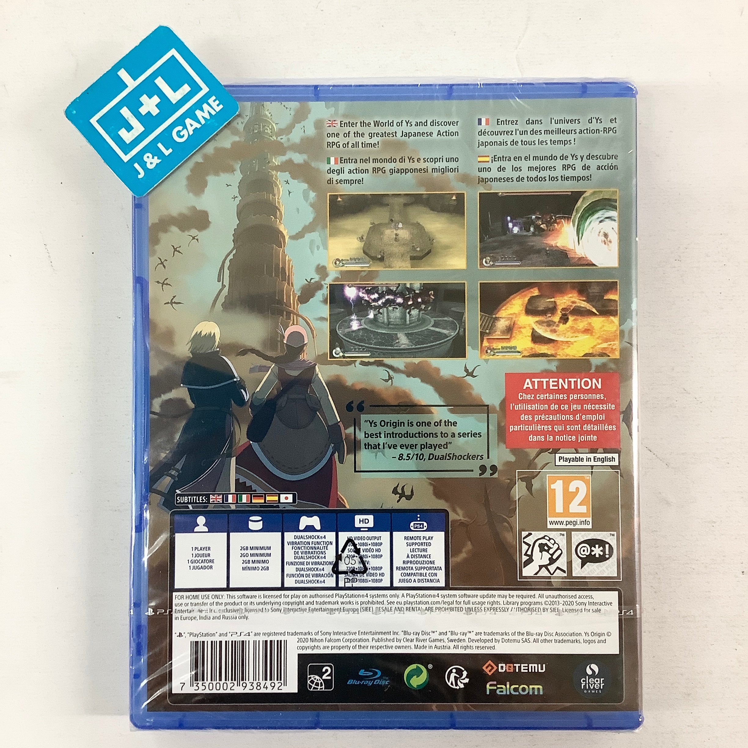 Ys Origin - (PS4) Playstation 4 (European Import) Video Games Clear River Games